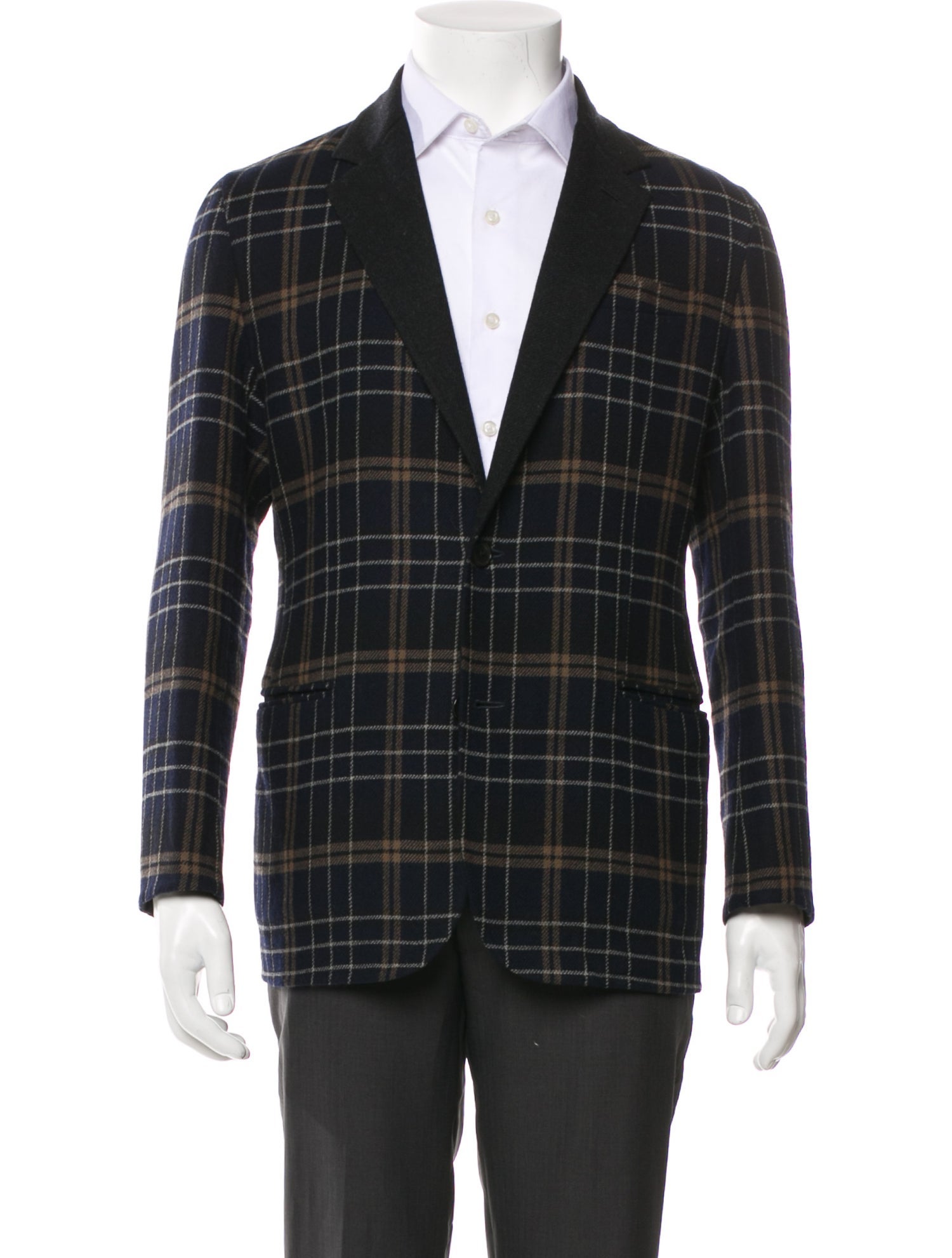 Louis Vuitton Late 1990's - Early 2000's Plaid Print Blazer