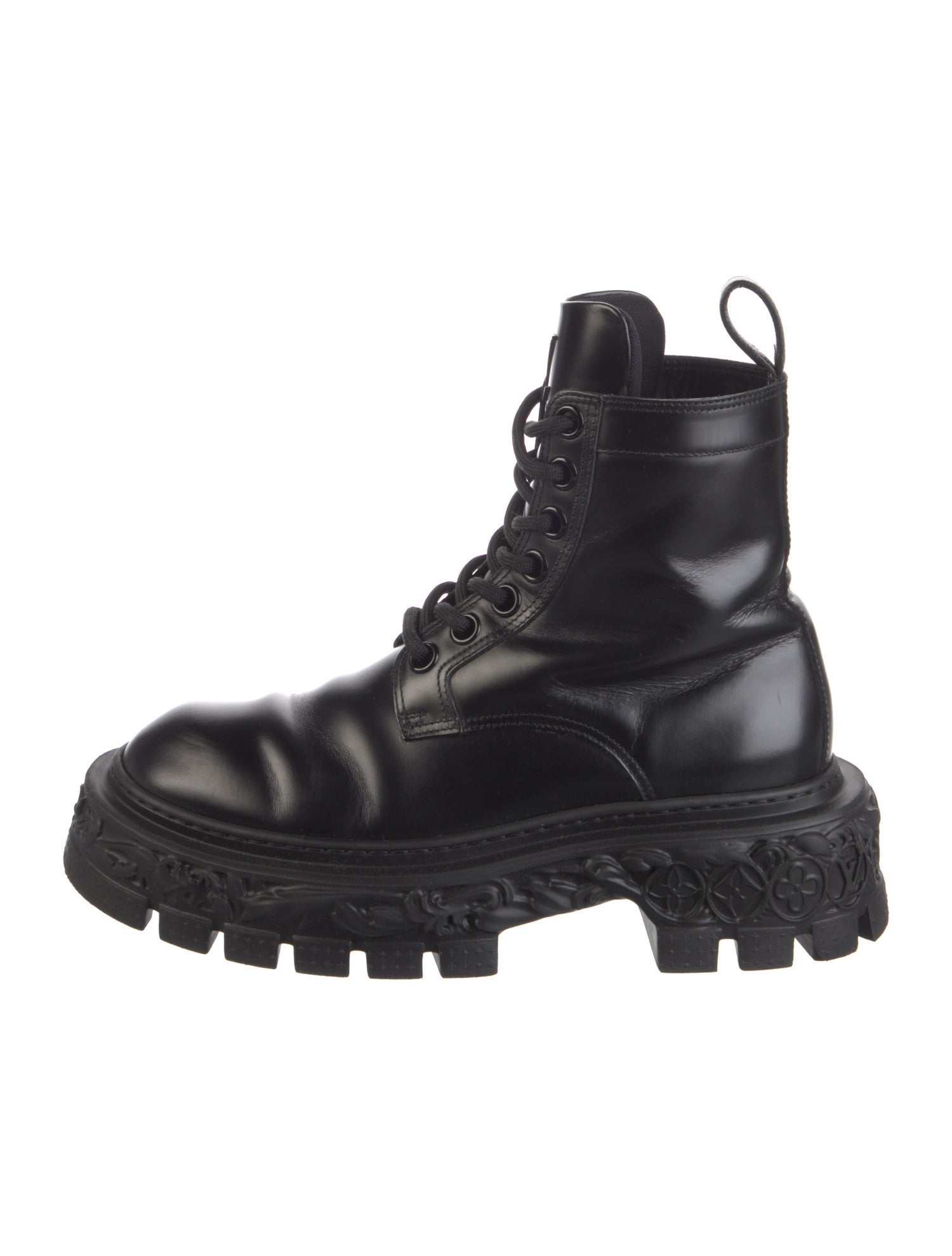 Louis Vuitton LV Monogram Leather Combat Boots