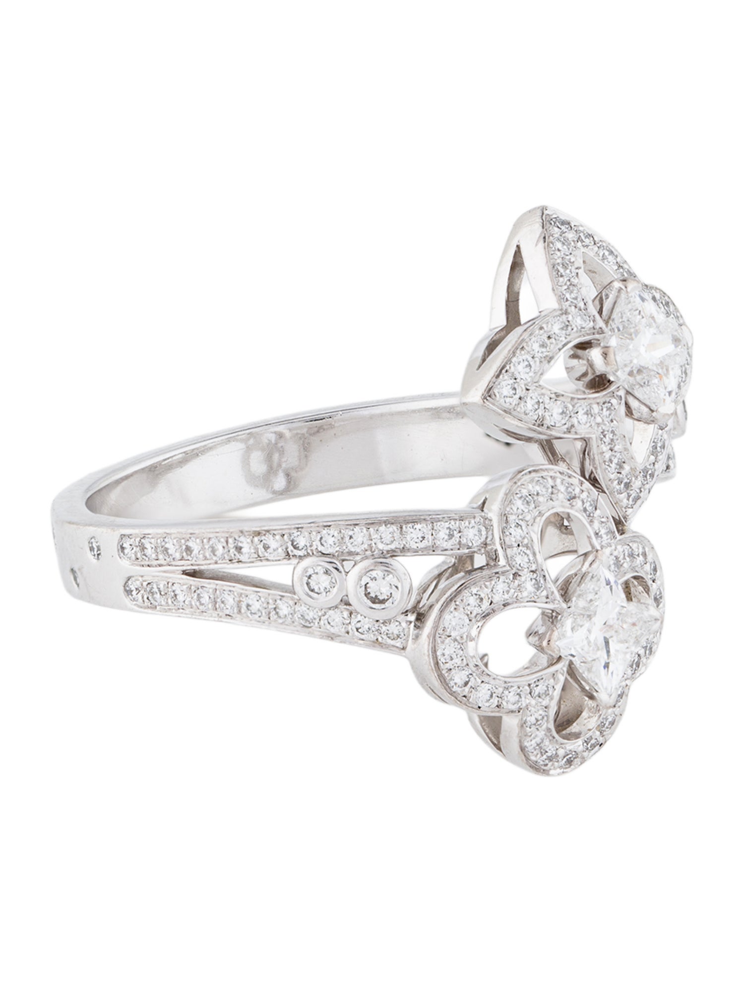 Louis Vuitton 18K Diamond Monogram Fusion Cocktail Ring