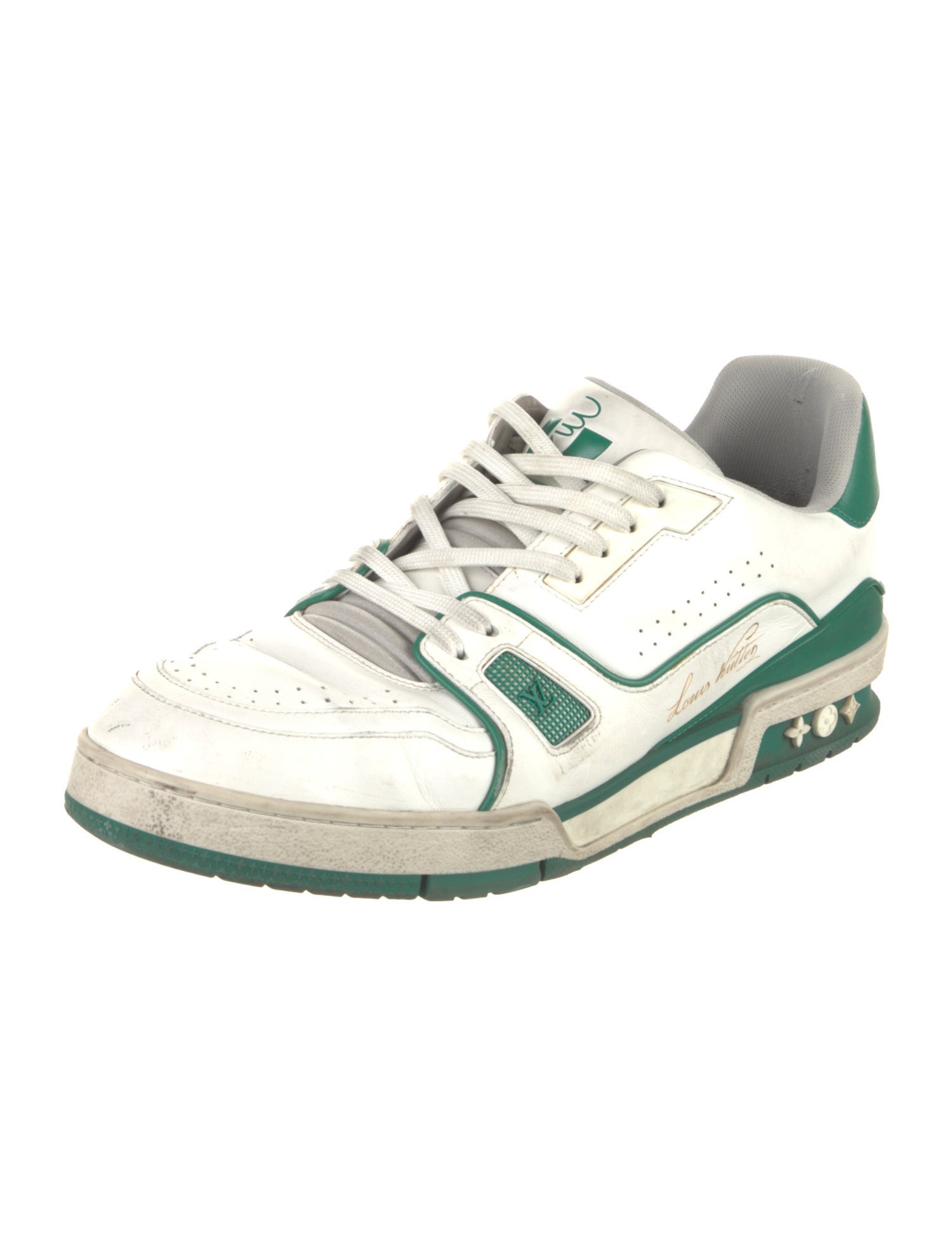 Louis Vuitton Leather Colorblock Pattern Sneakers