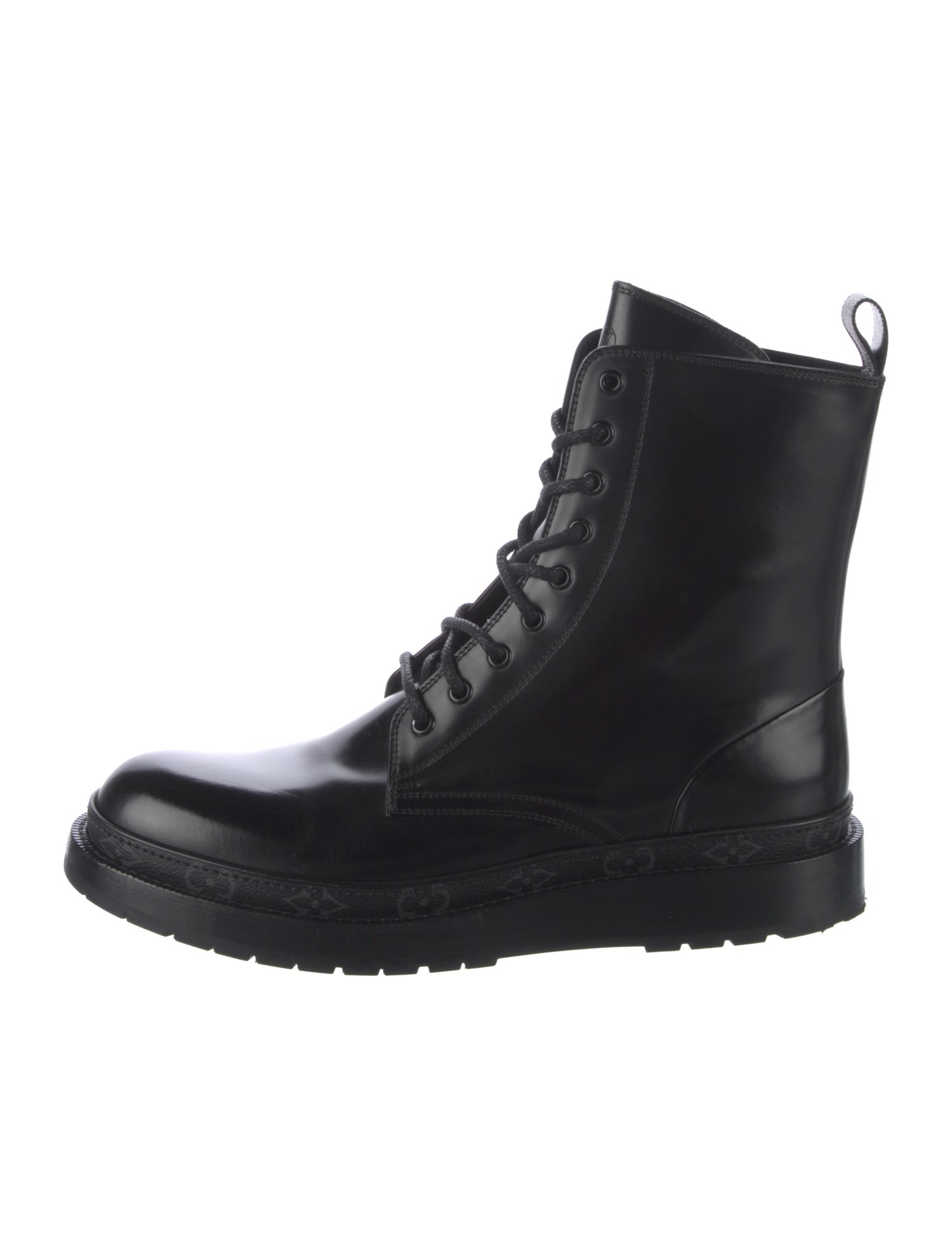 Louis Vuitton Monogram Eclipse Leather Combat Boots