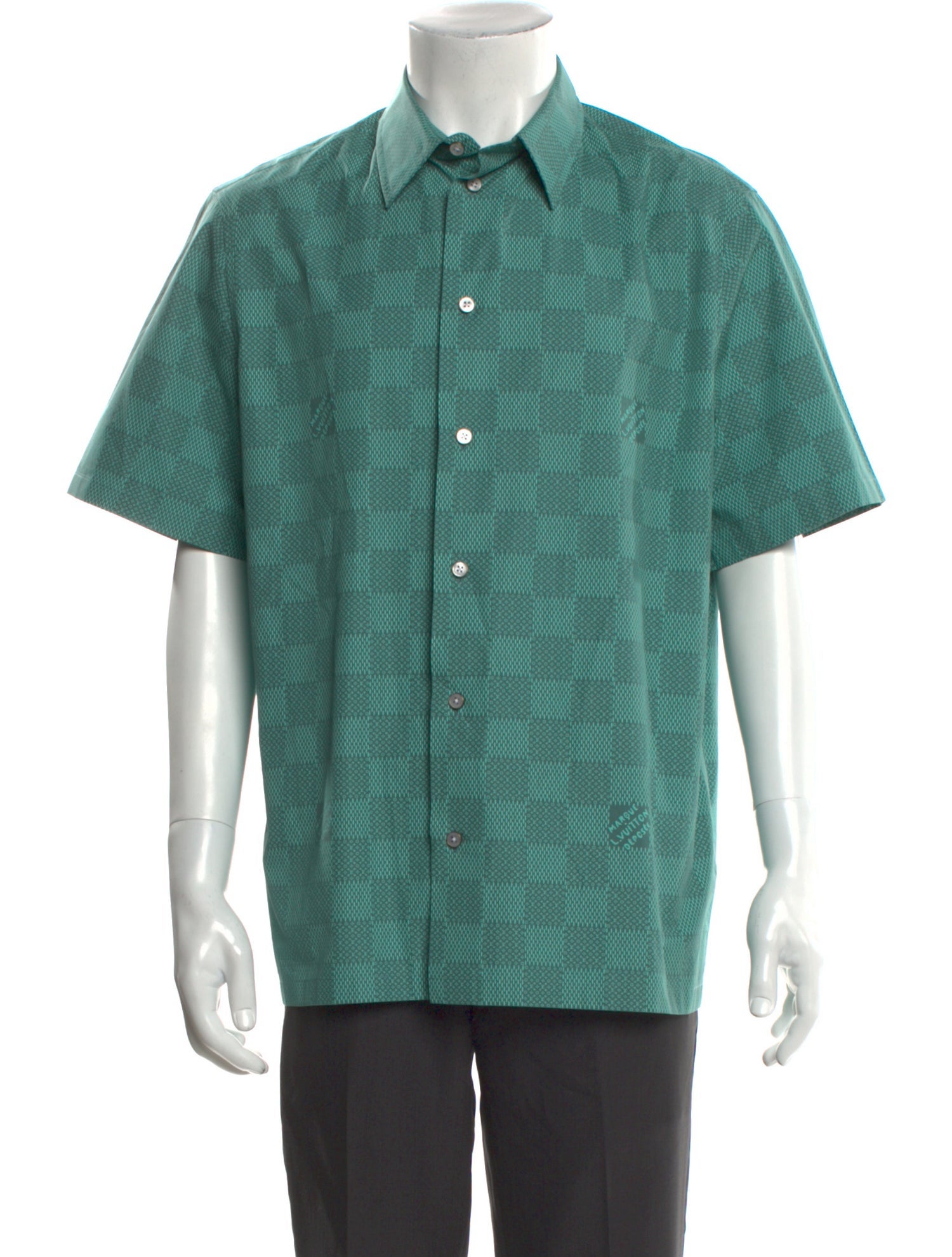 Louis Vuitton 2024 Damier Azur Pattern Shirt