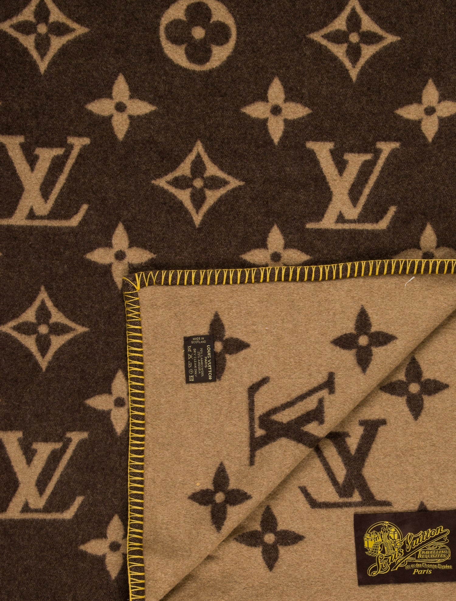 Louis Vuitton Vintage Travelling Requisites Monogram Travel Blanket
