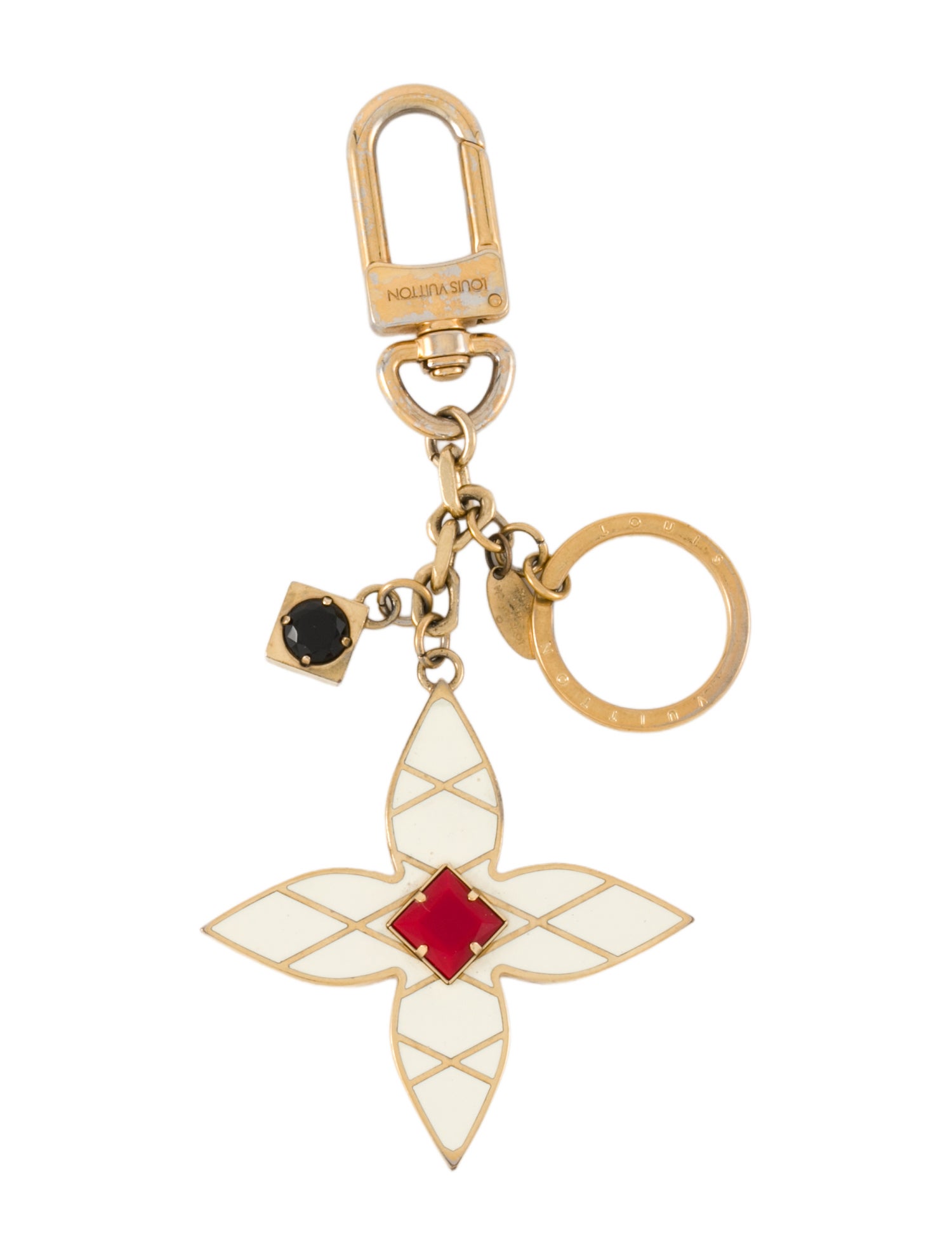 Louis Vuitton Malletage Flower Bag Charm & Key Holder