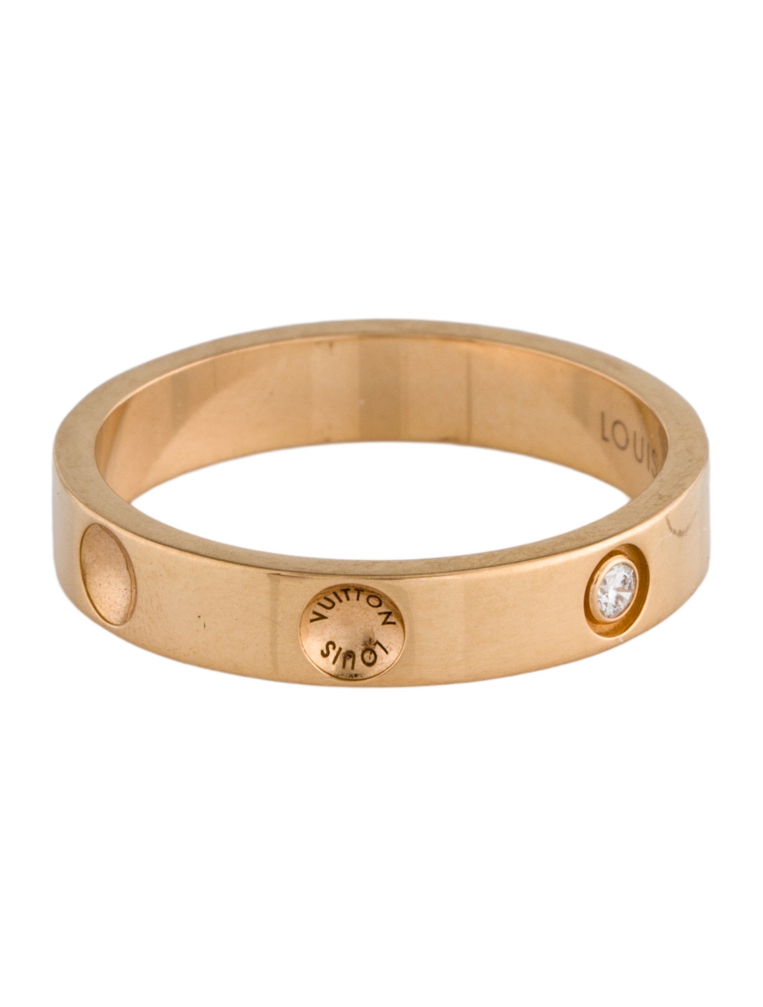 Louis Vuitton 18K Diamond Empreinte Band Ring