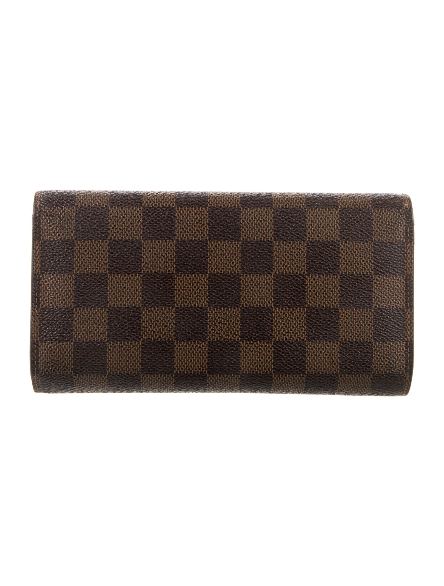 Louis Vuitton Damier Ebene Pattern Coated Canvas Sarah Wallet