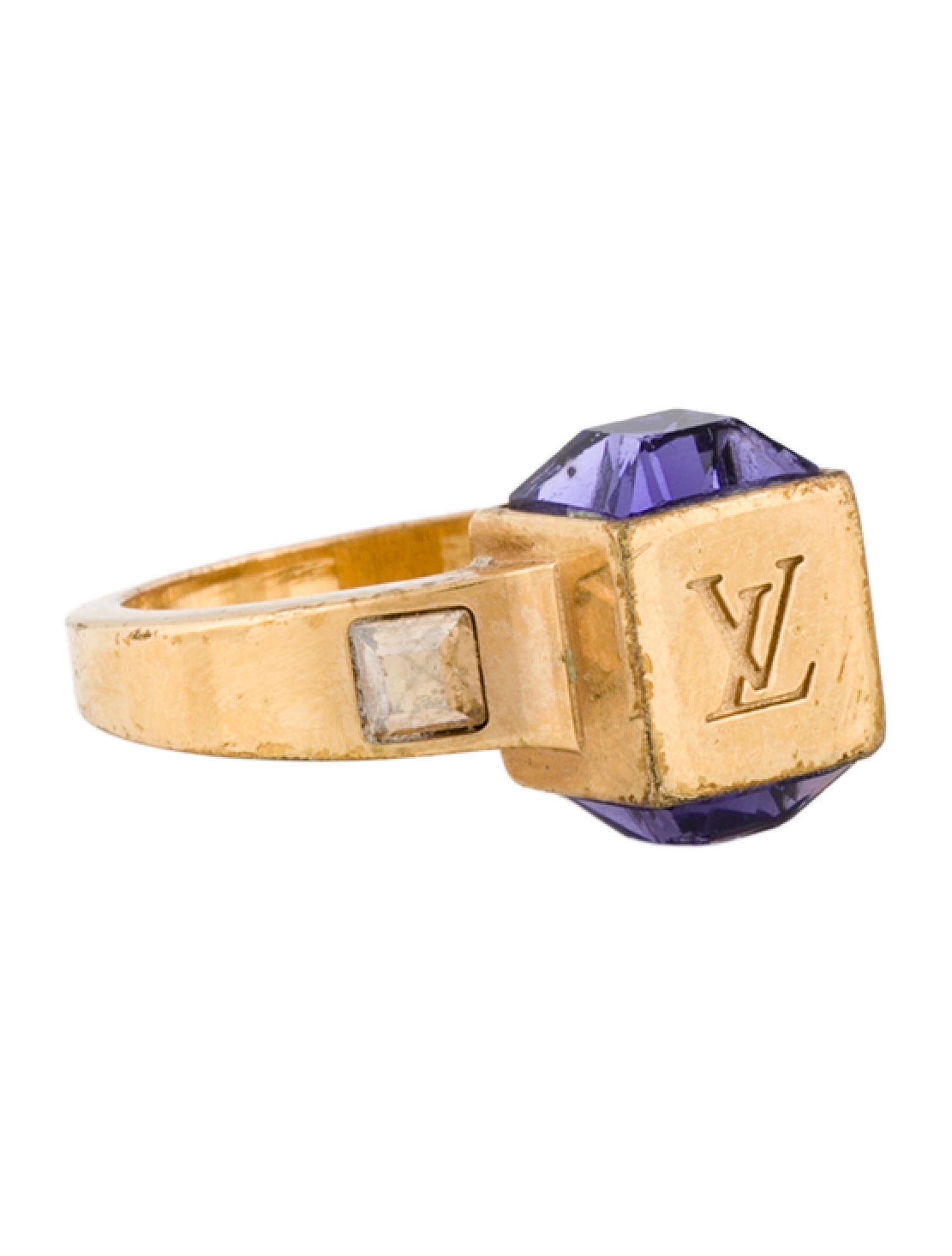Louis Vuitton Crystal Gamble Cocktail Ring