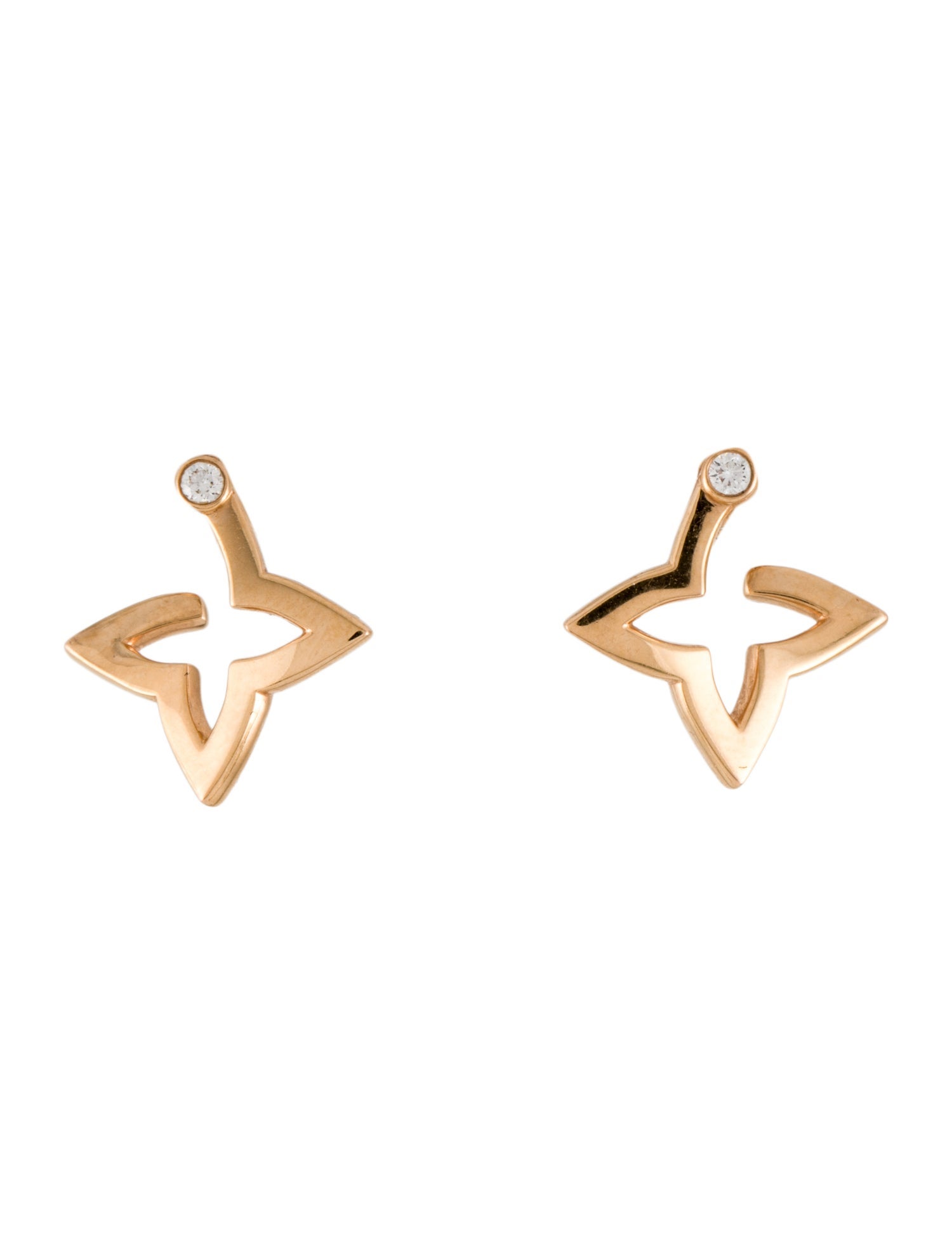 Louis Vuitton 18K Diamond Ombre Blossom Mini Hoops