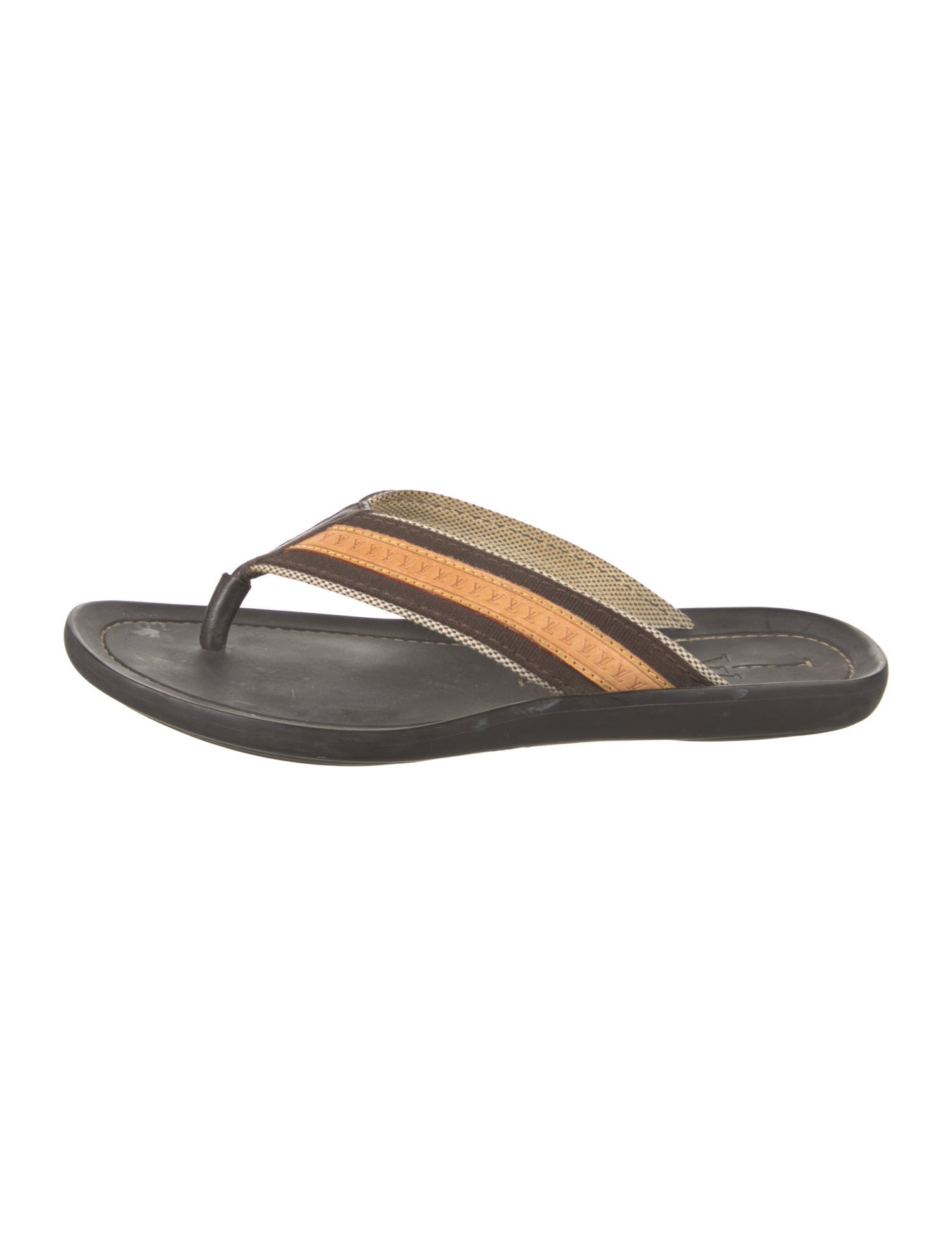 Louis Vuitton LV Monogram Leather Flip Flops