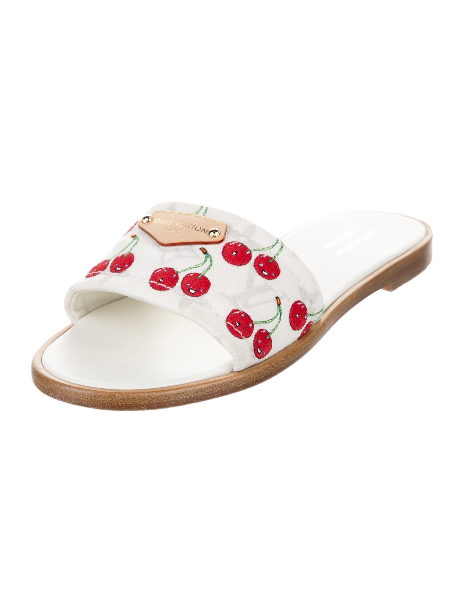 Louis Vuitton Leather Printed Slides