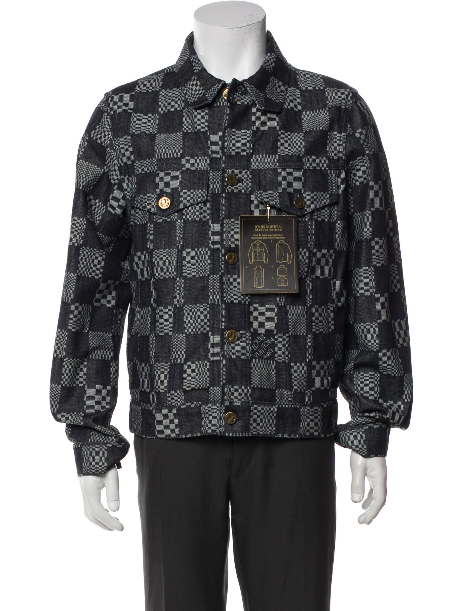 Louis Vuitton 2023 Distorted Damier Virginia is for Lovers Denim Jacket w/ Tags