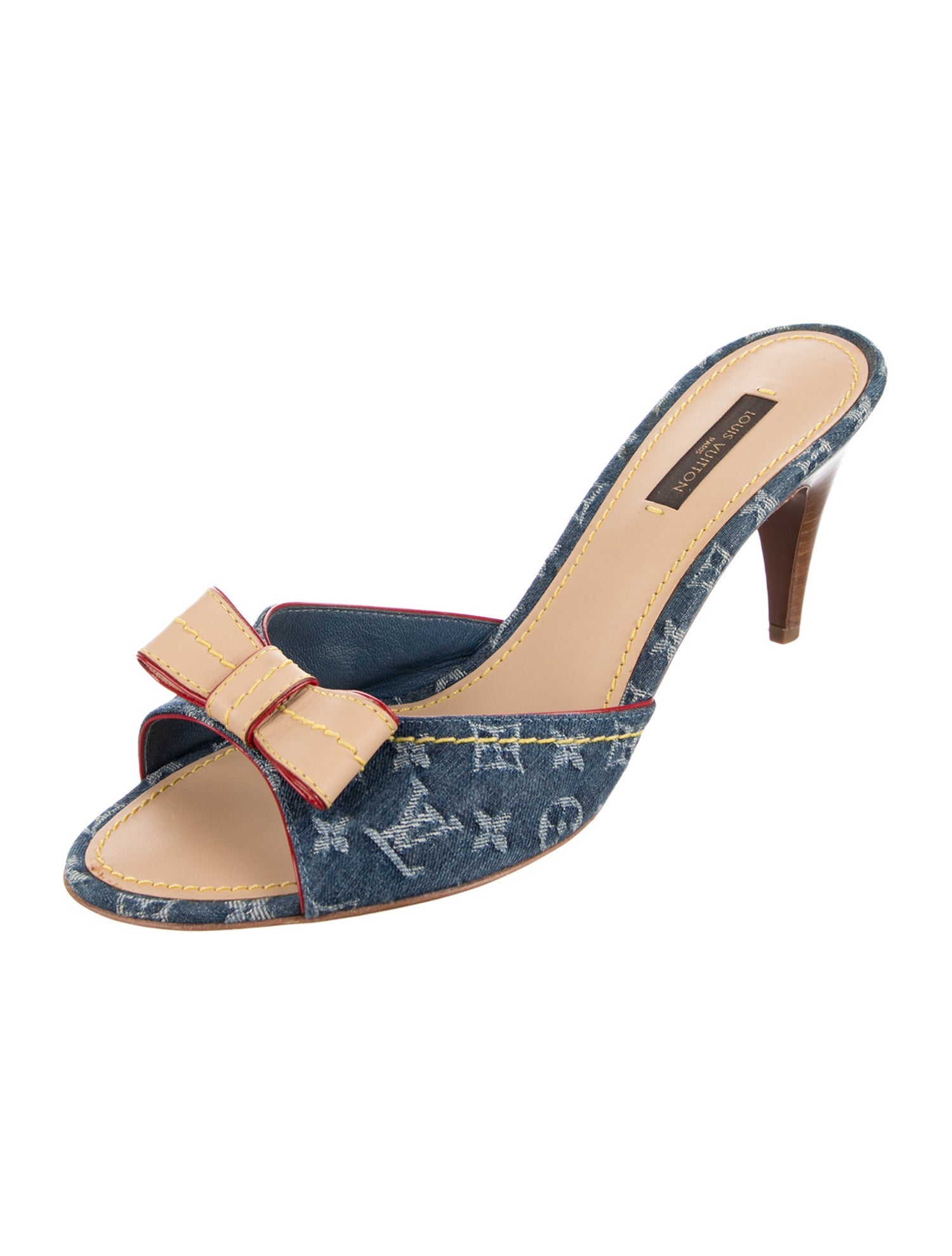 Louis Vuitton Monogram Pattern Denim Slides