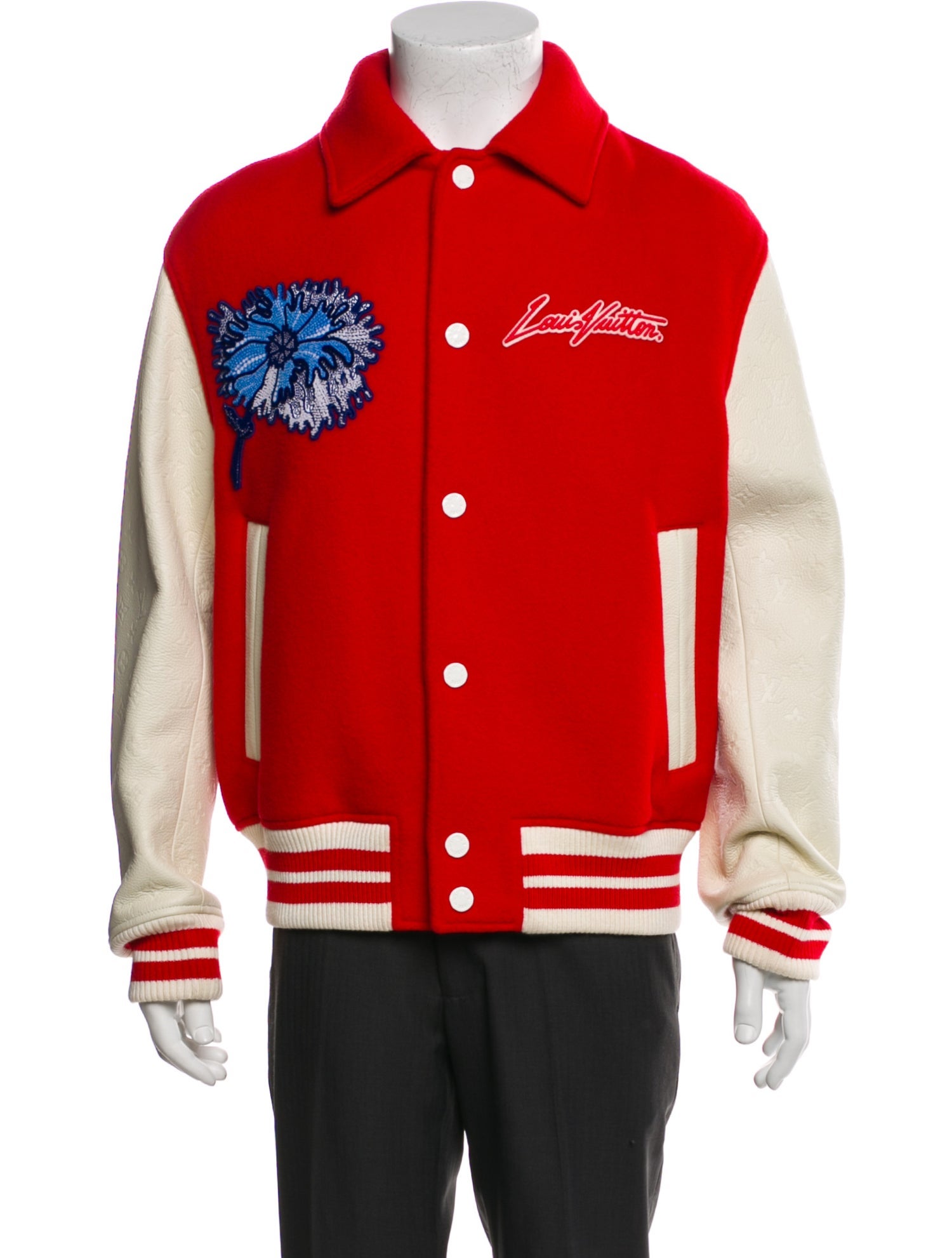 Louis Vuitton 2023 Louis Vuitton x Yayoi Kusama Psychedelic Flower Embroidered Varsity Jacket Varsity Jacket w/ Tags