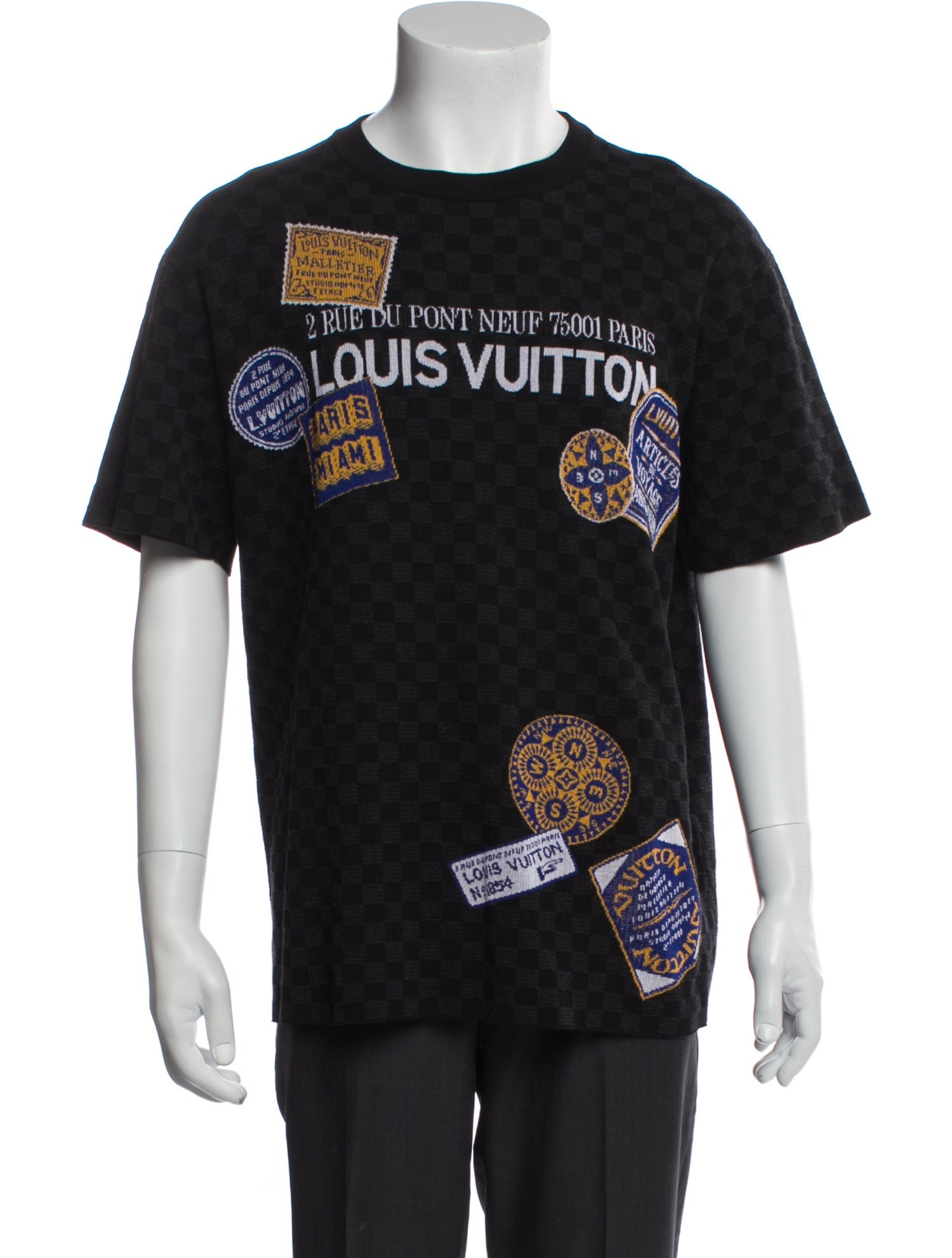 Louis Vuitton 2025 Damier Short-Sleeved Signature Crewneck T-Shirt