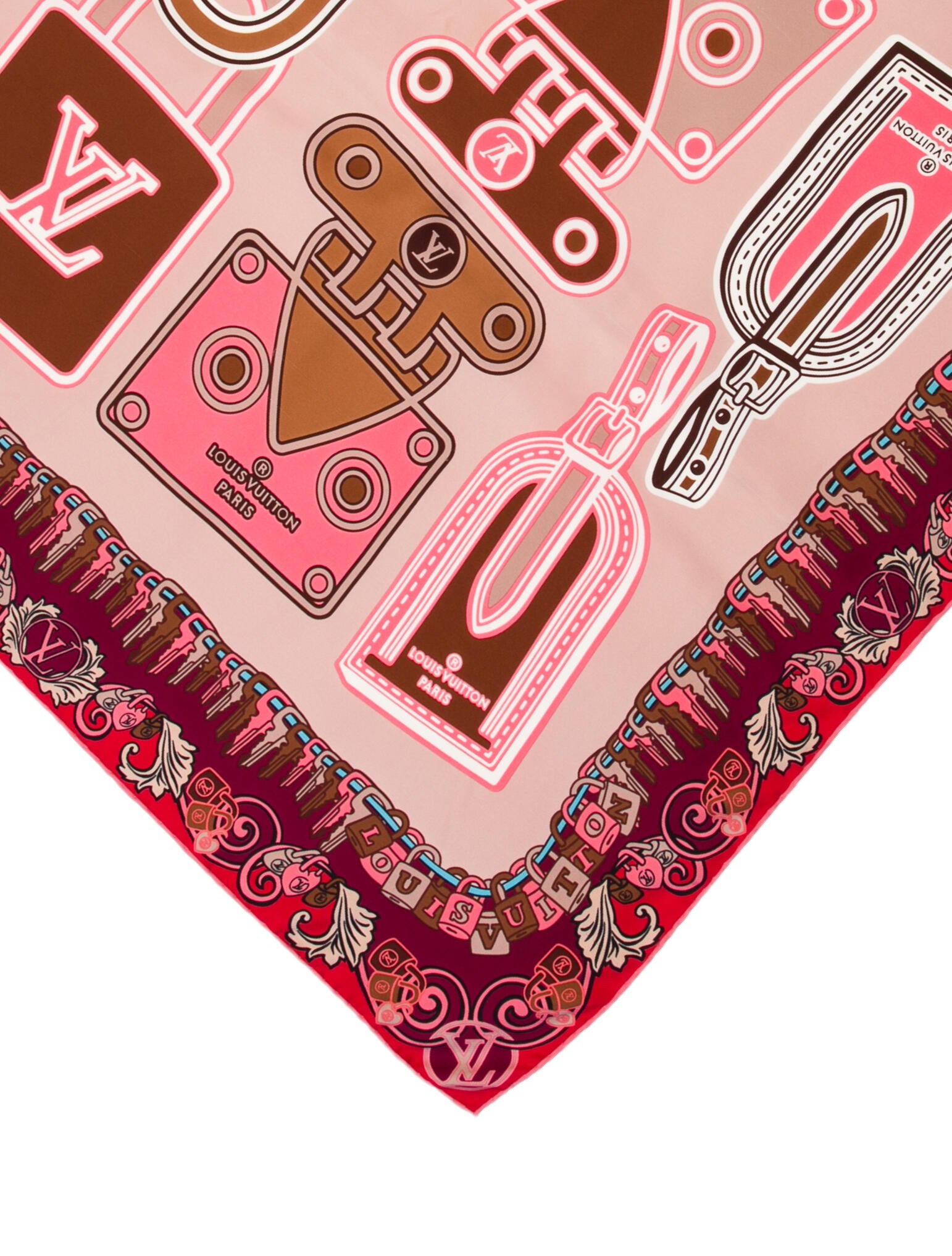 Louis Vuitton Checkered Print Silk Scarf