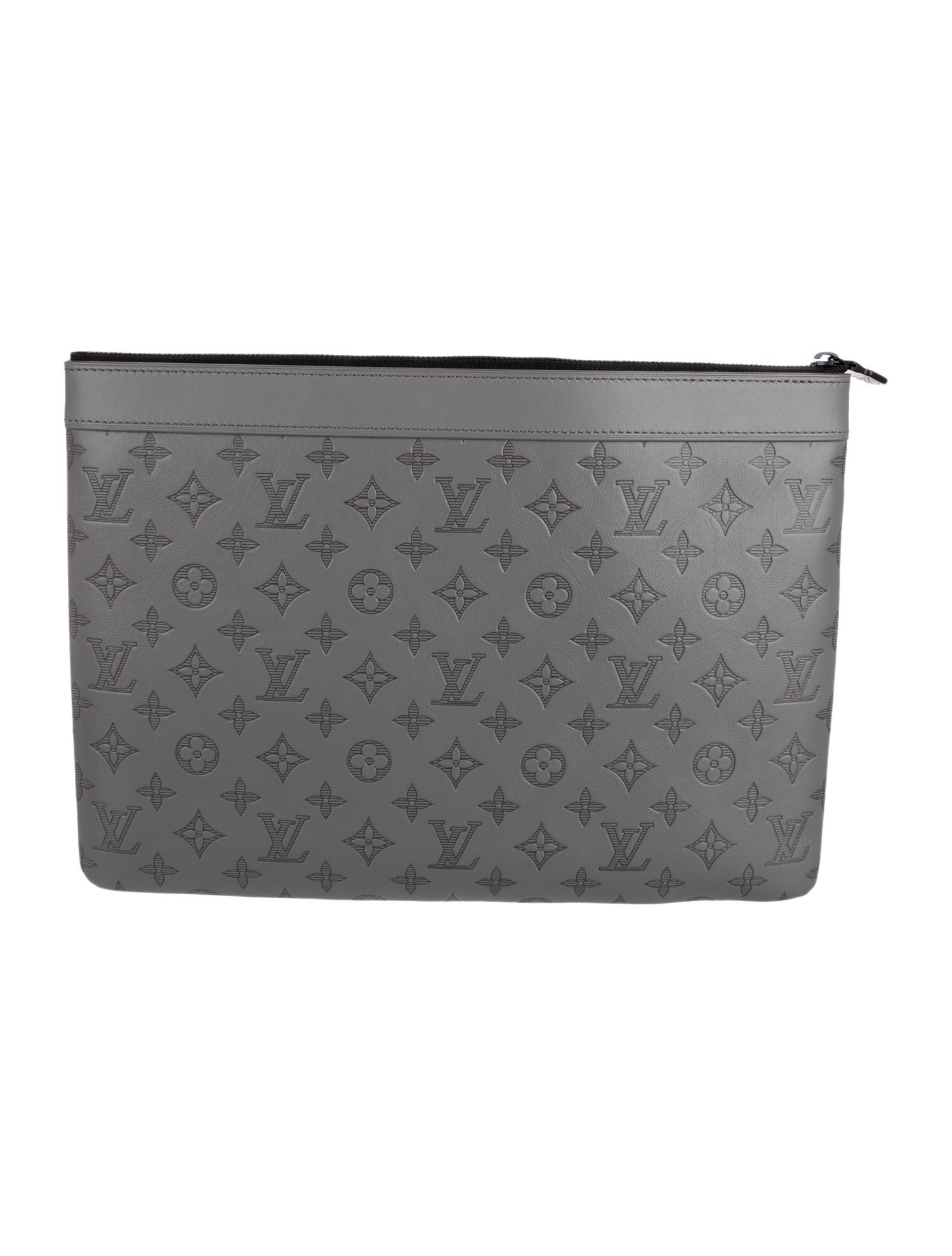 Louis Vuitton pattern print leather laptop case
