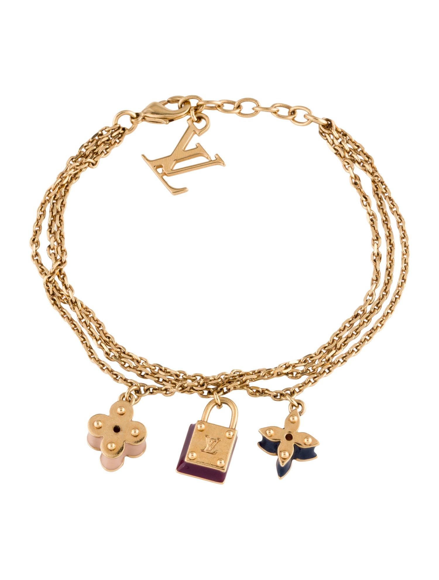 Louis Vuitton Enamel Sweet Monogram Charm Bracelet