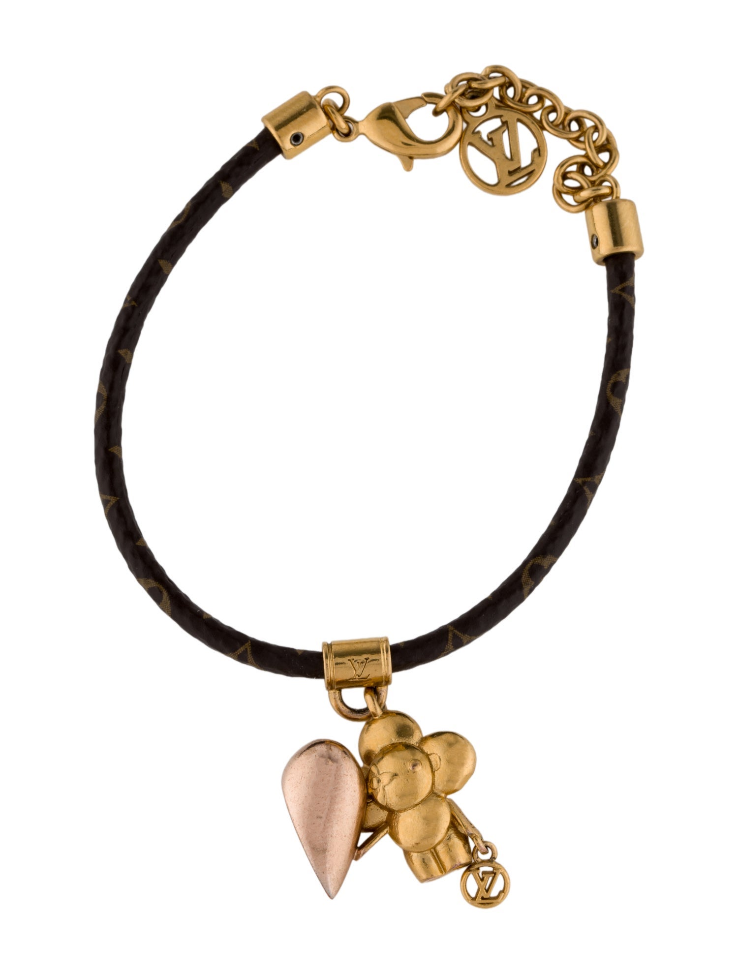 Louis Vuitton Leather Vivienne Amour Charm Bracelet