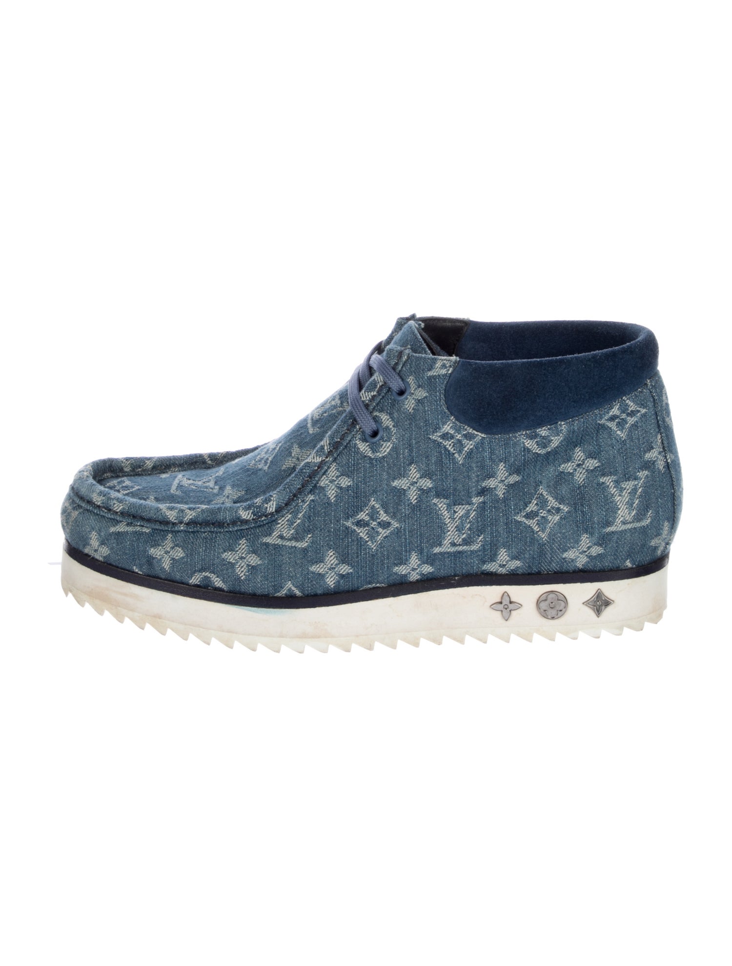 Louis Vuitton LV Monogram Denim Lace-Up Boots