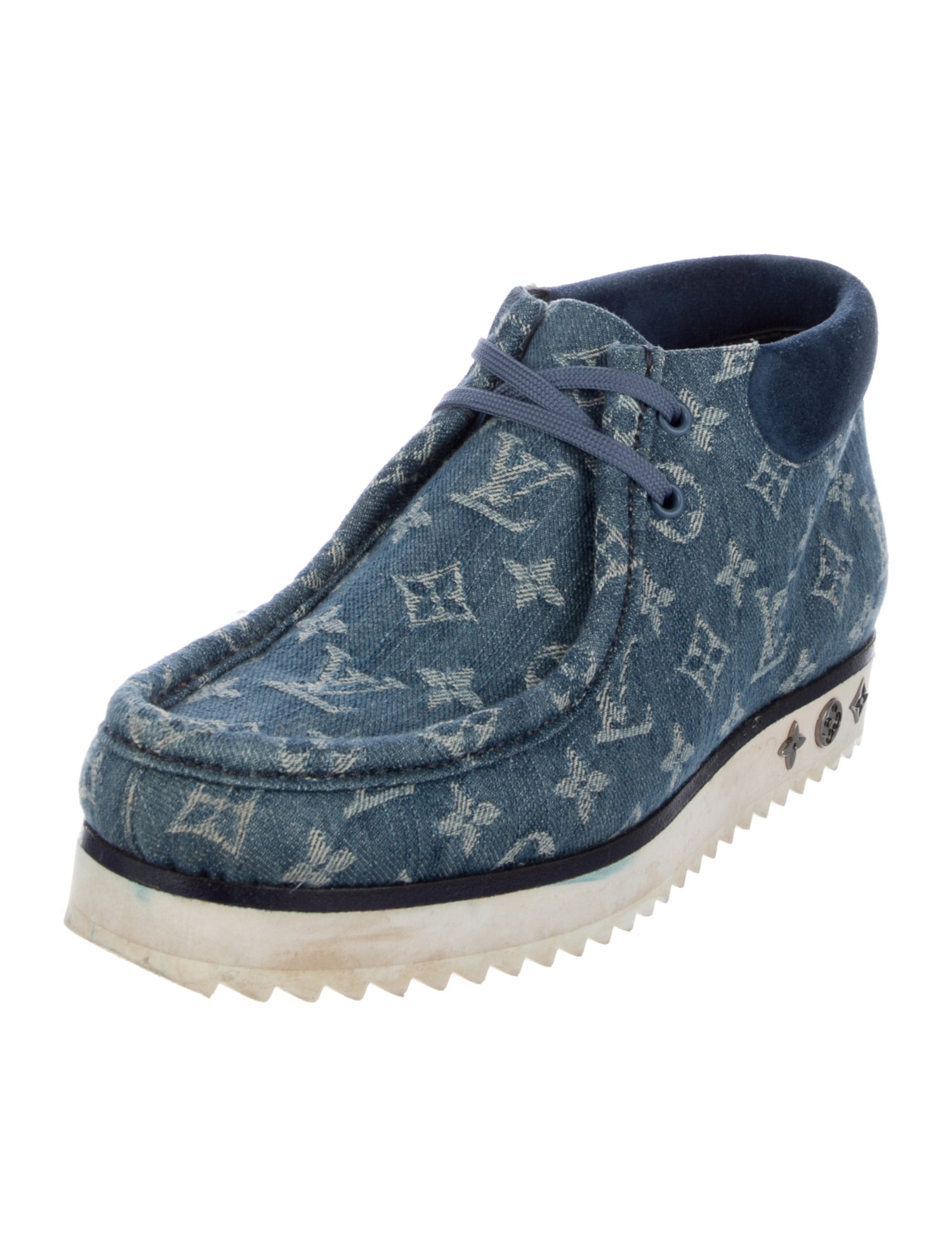 Louis Vuitton LV Monogram Denim Lace-Up Boots