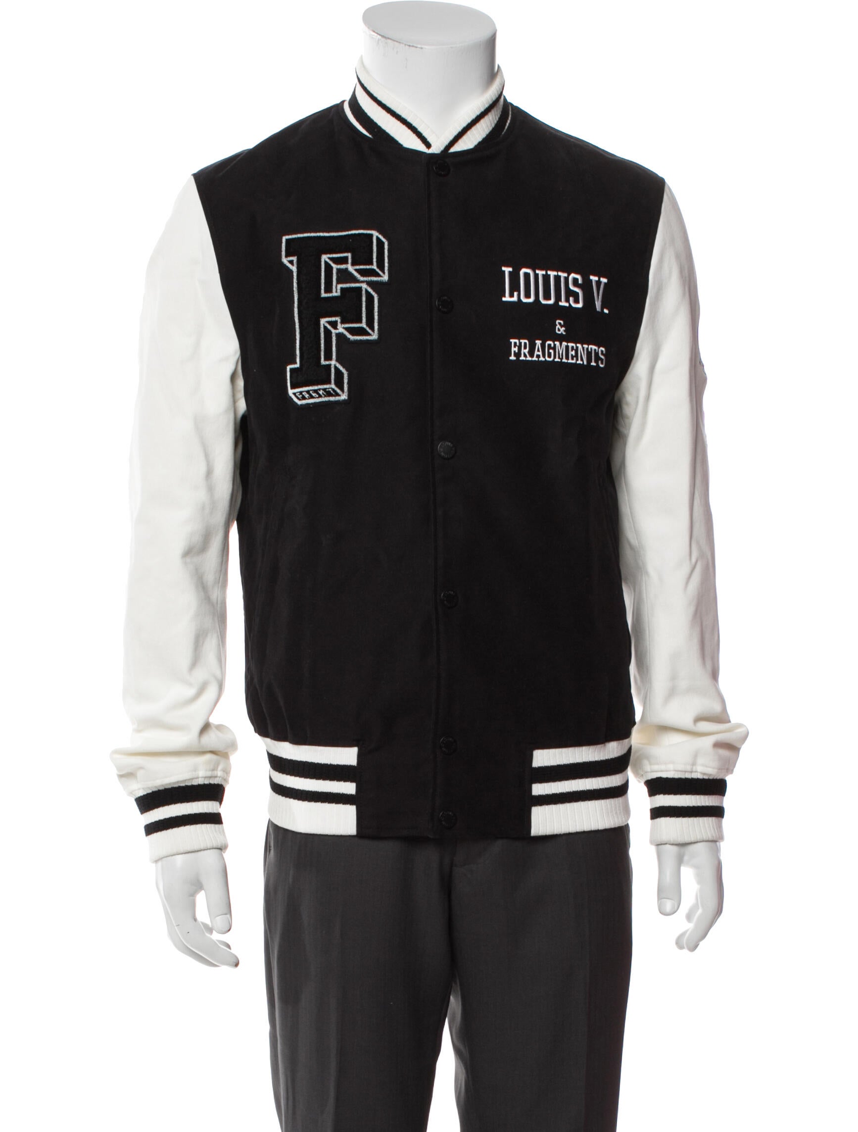 Louis Vuitton x Fragment 2017 LV Monogram Varsity Jacket