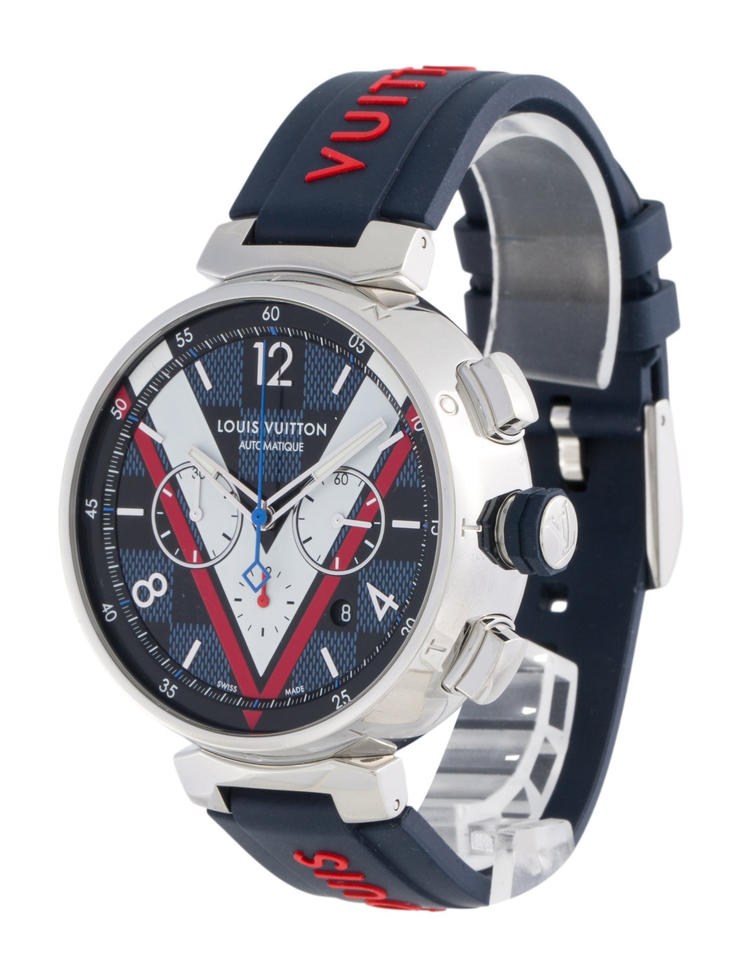 Louis Vuitton Tambour Damier Cobalt Watch