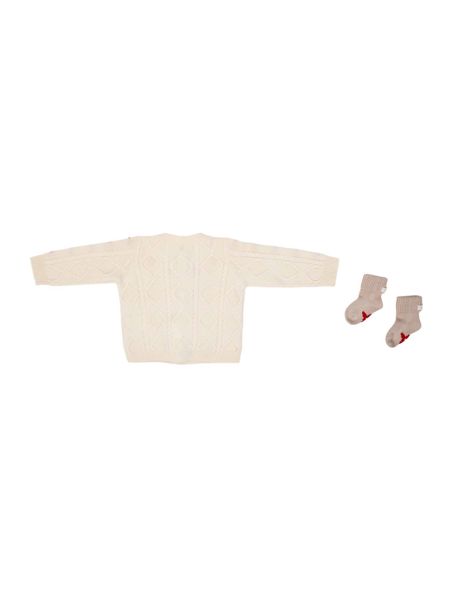 Louis Vuitton Infant Girls' Cable Knit Embroidered Cardigan and Sock Set