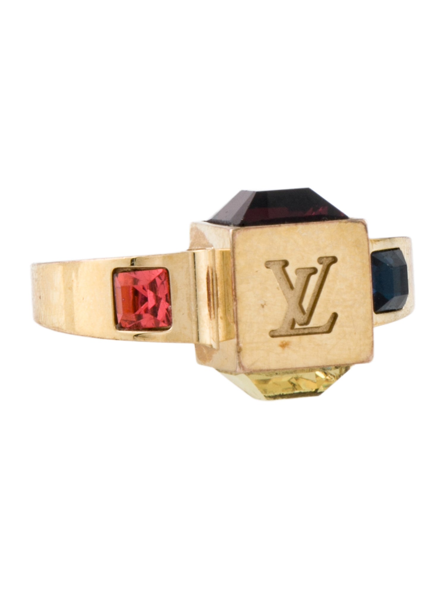 Louis Vuitton Crystal Gamble Cocktail Ring