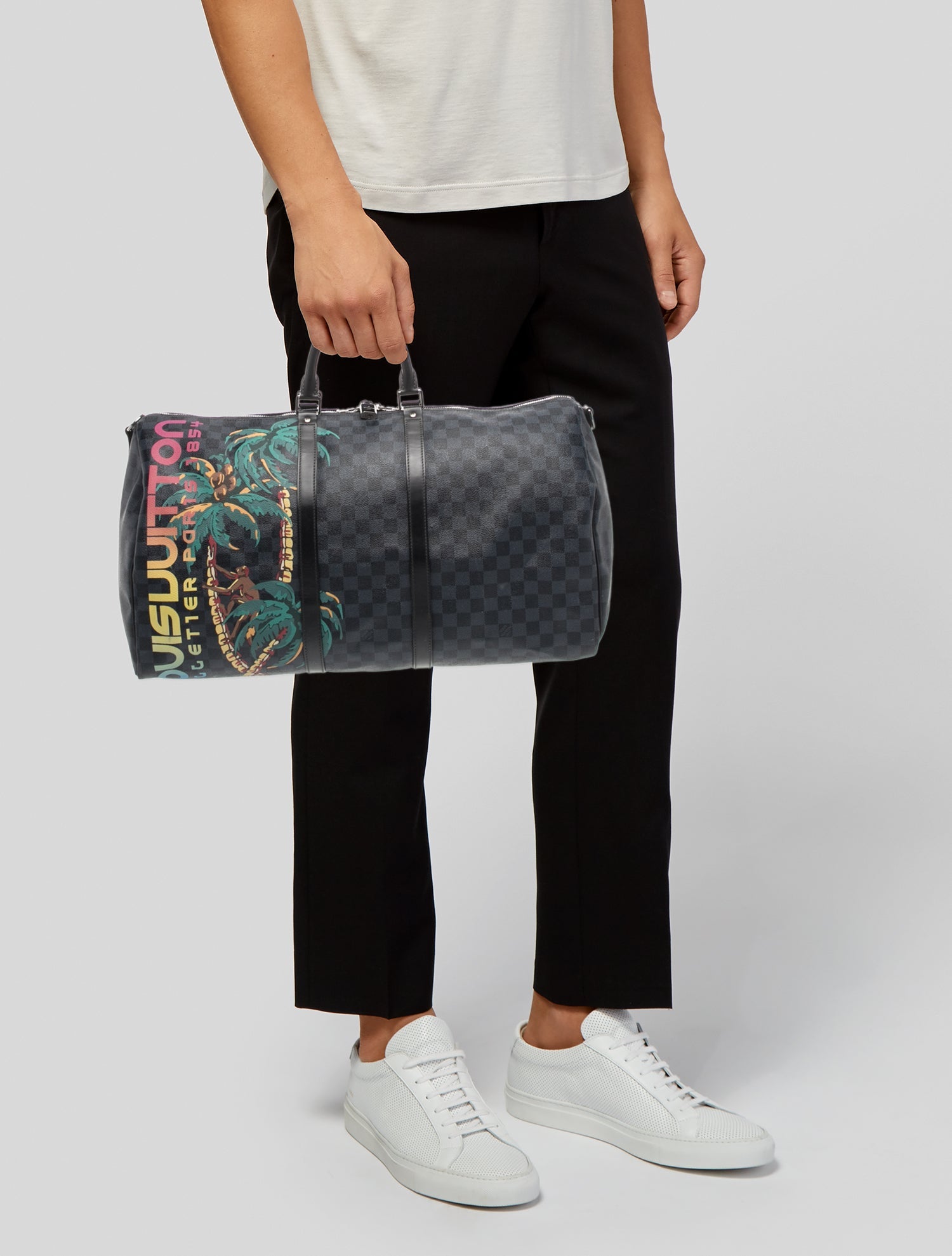 Louis Vuitton Damier Cobalt Jungle Keepall Bandouliere 55