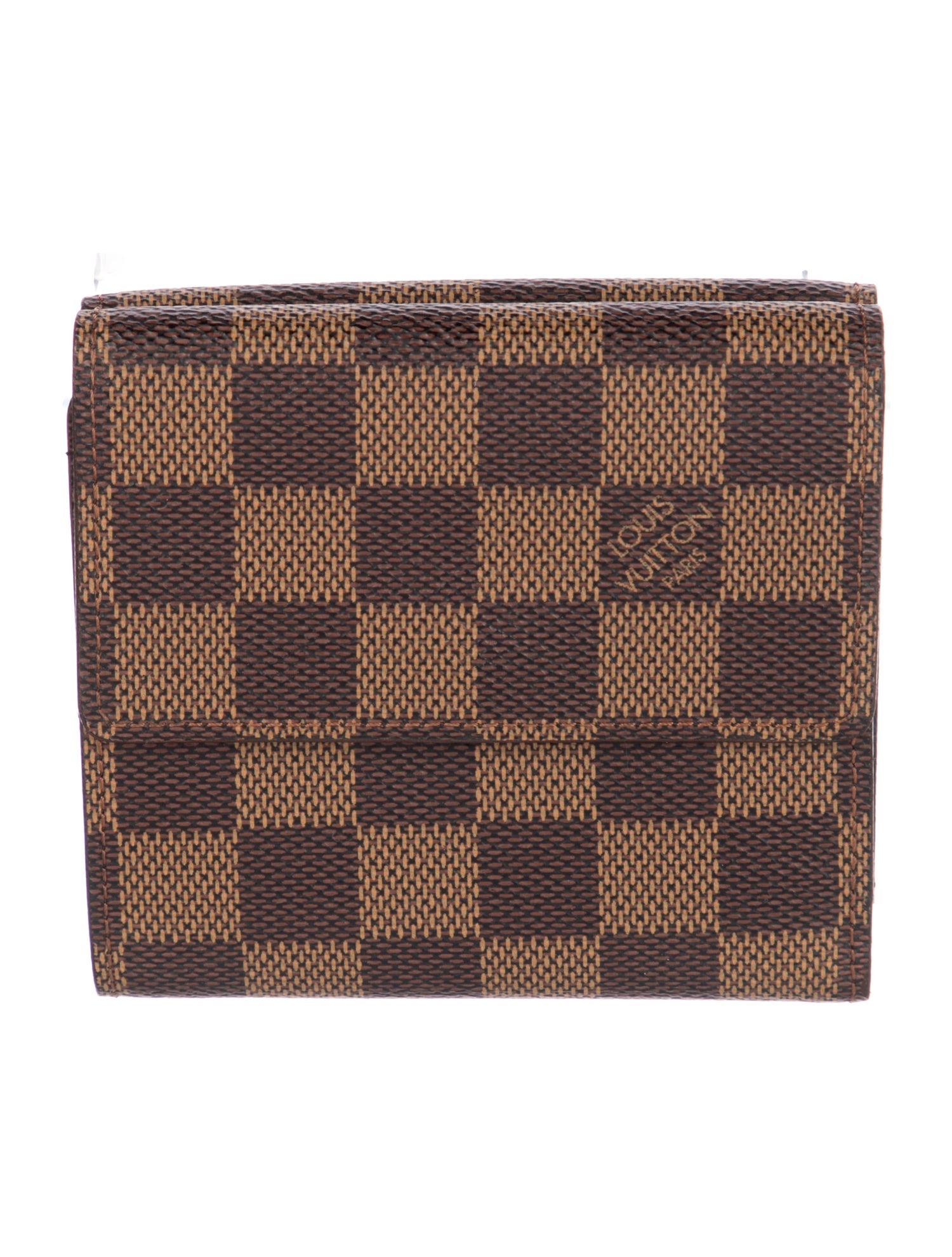 Louis Vuitton 1997 Damier Ebene Pattern Elise Wallet