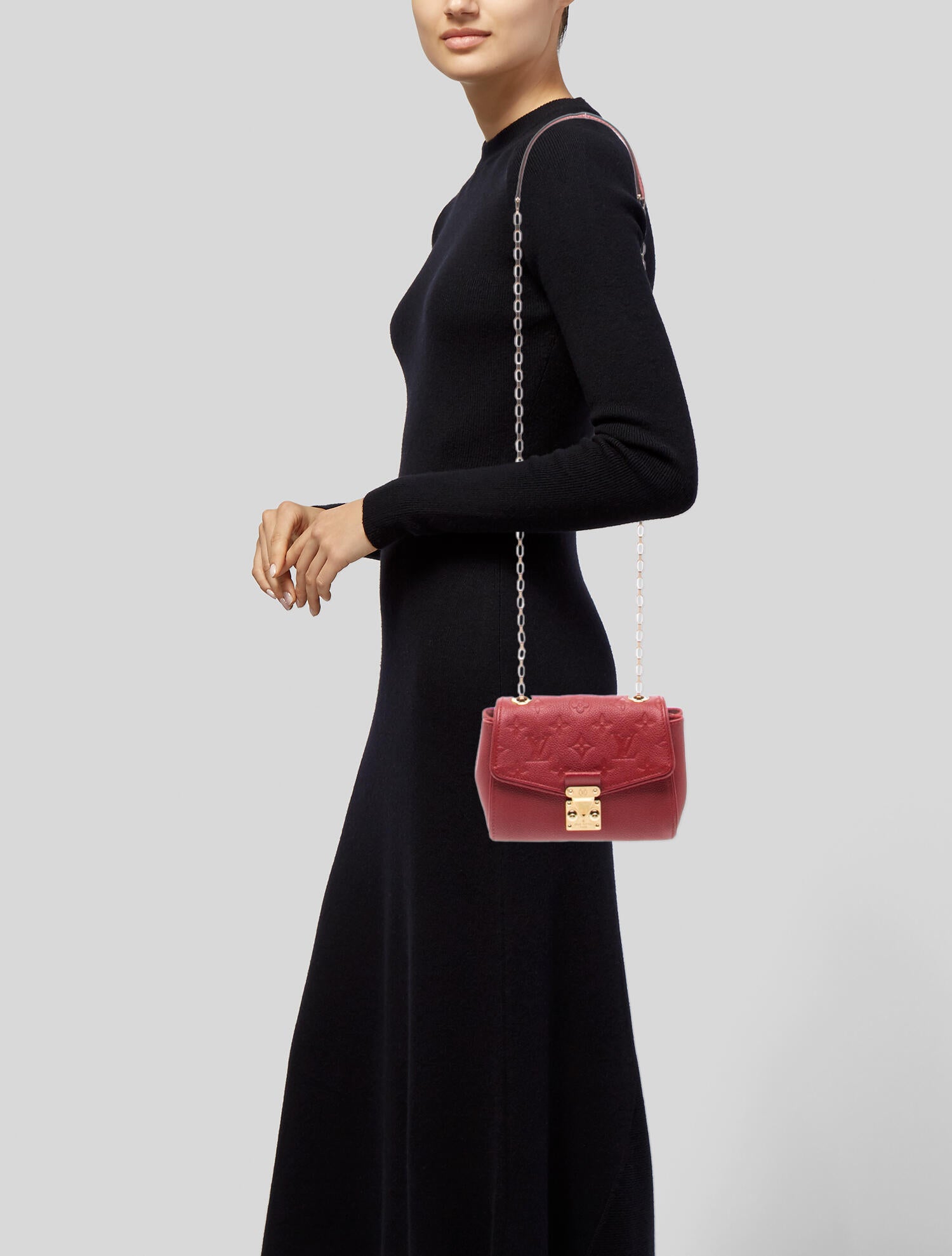 what color matches burgundy dress Louis Vuitton Taurillon Snakeskin Mini Capucines Burgundy 1871212 –  FASHIONPHILE main image 1