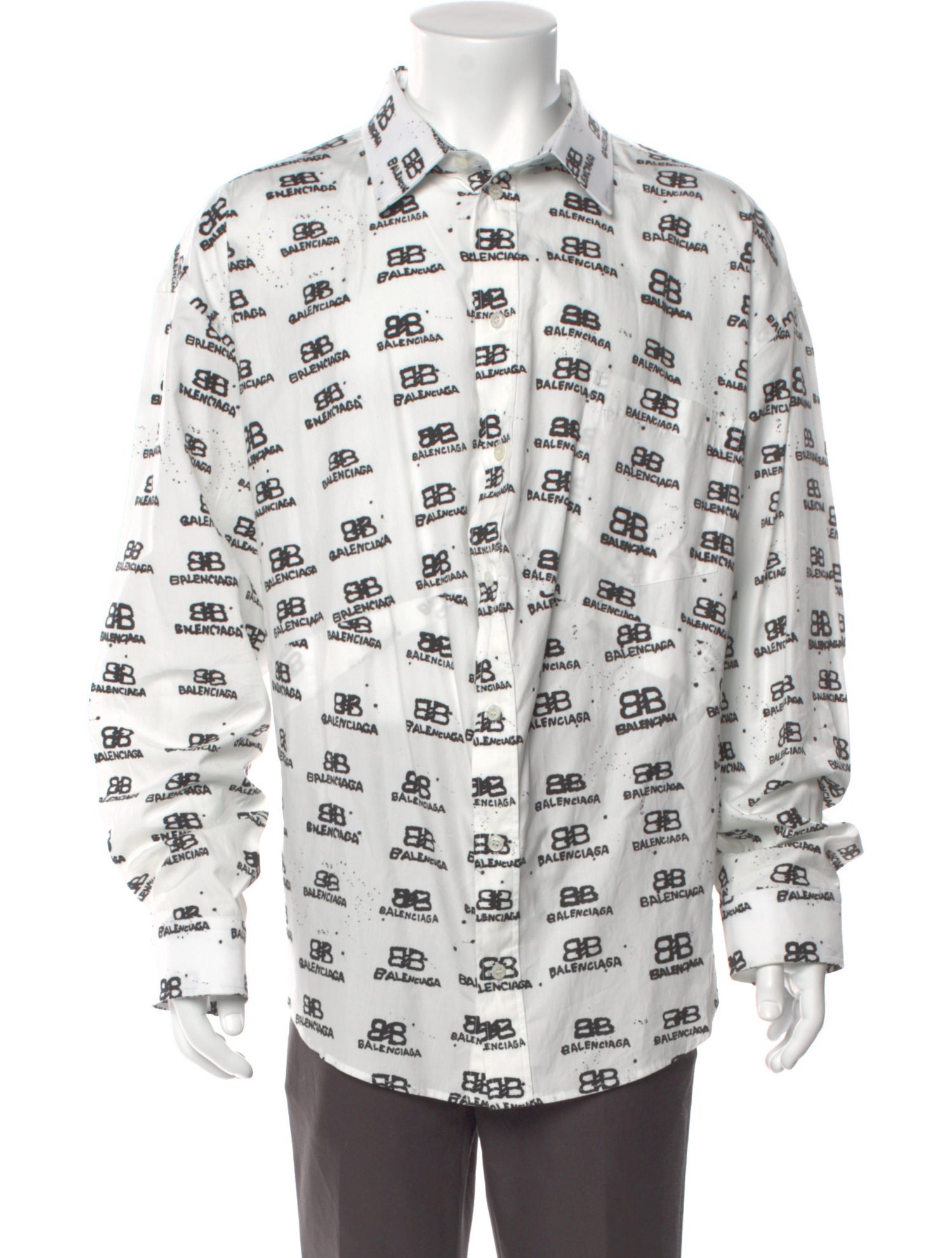 Balenciaga 2022 Monogram Pattern Shirt