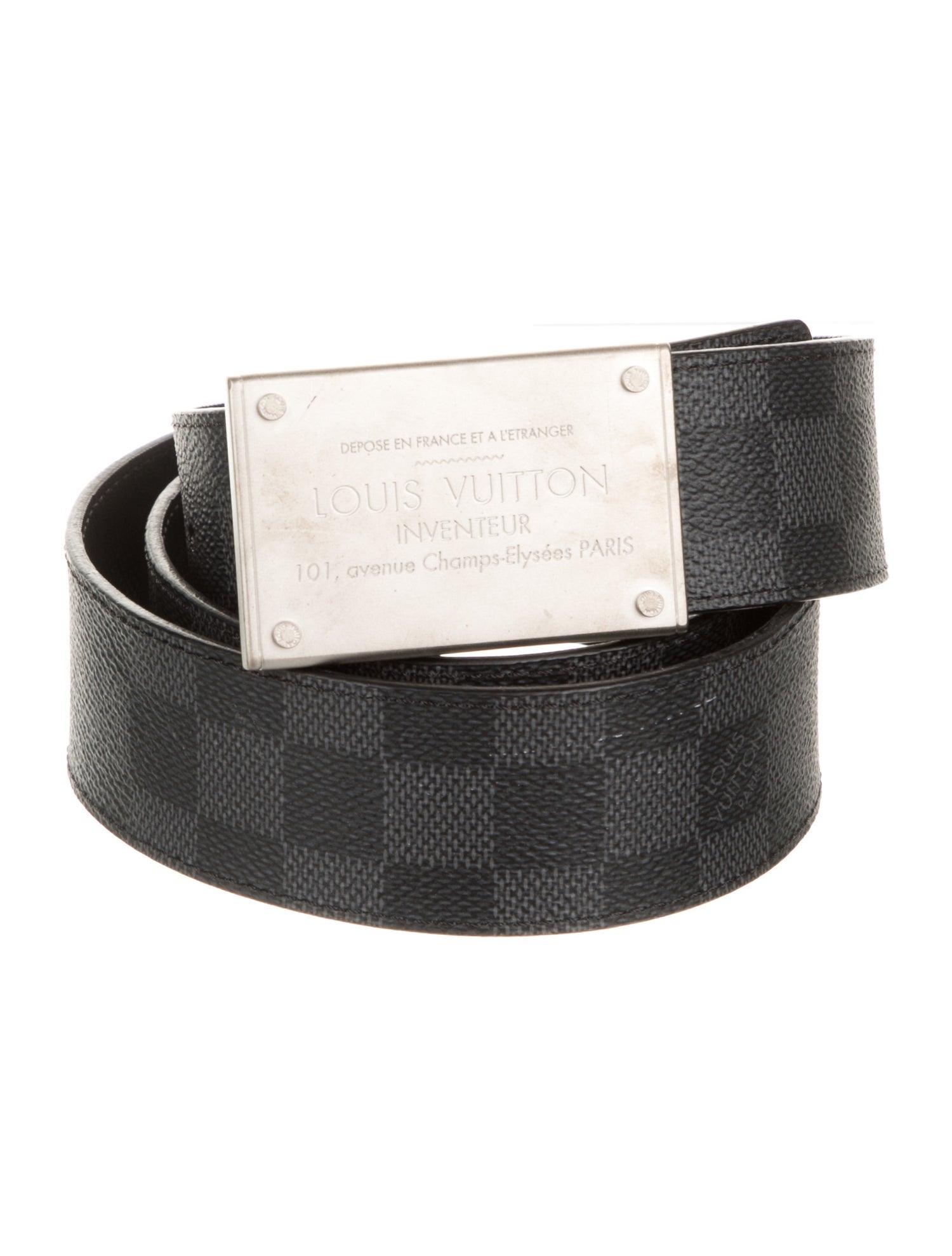 Louis Vuitton Neo Inventeur Damier Graphite Pattern Waist Belt