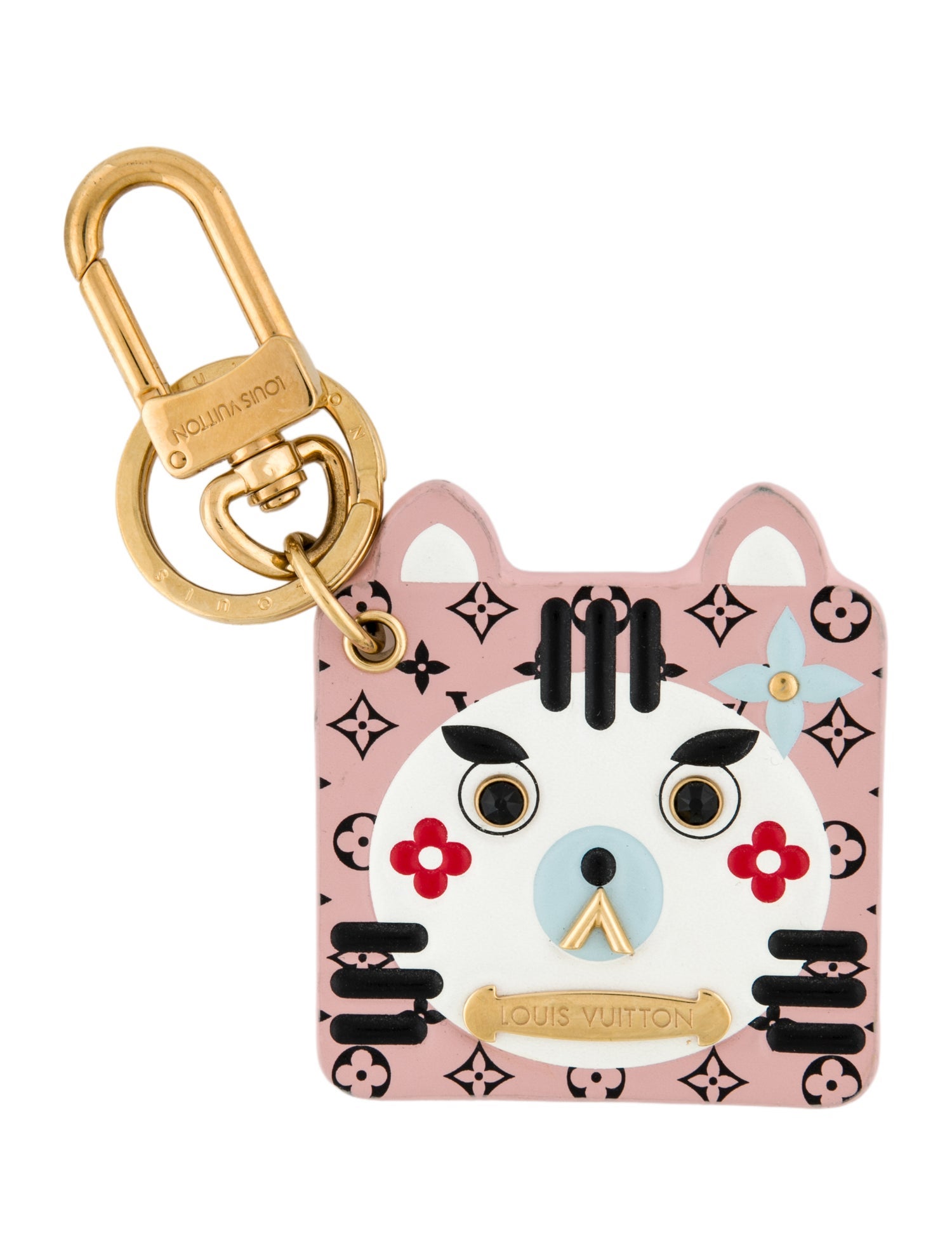 Louis Vuitton Monogram Fun Face Cat Bag Charm & Key Holder