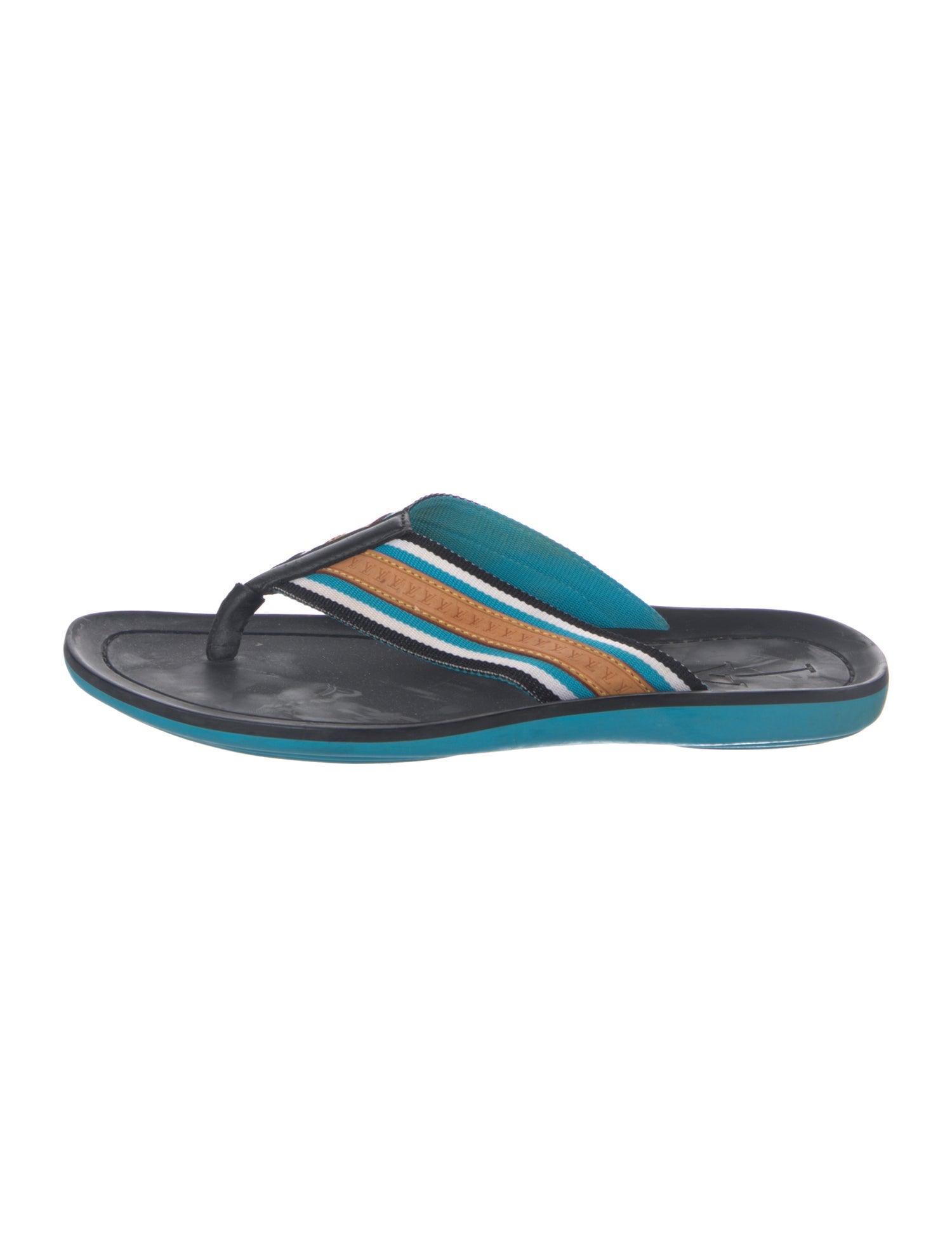 Louis Vuitton Rubber Striped Flip Flops