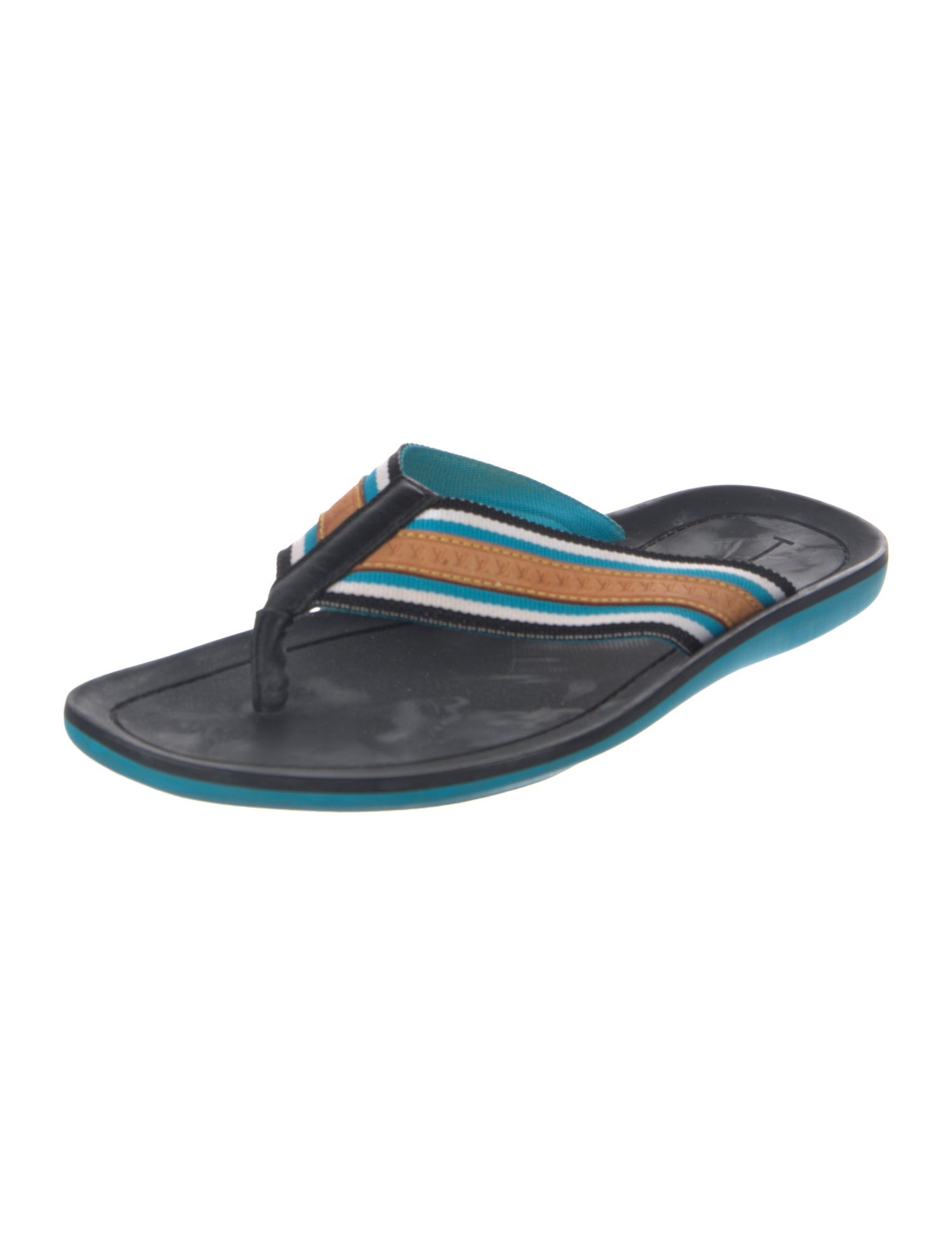 Louis Vuitton Rubber Striped Flip Flops