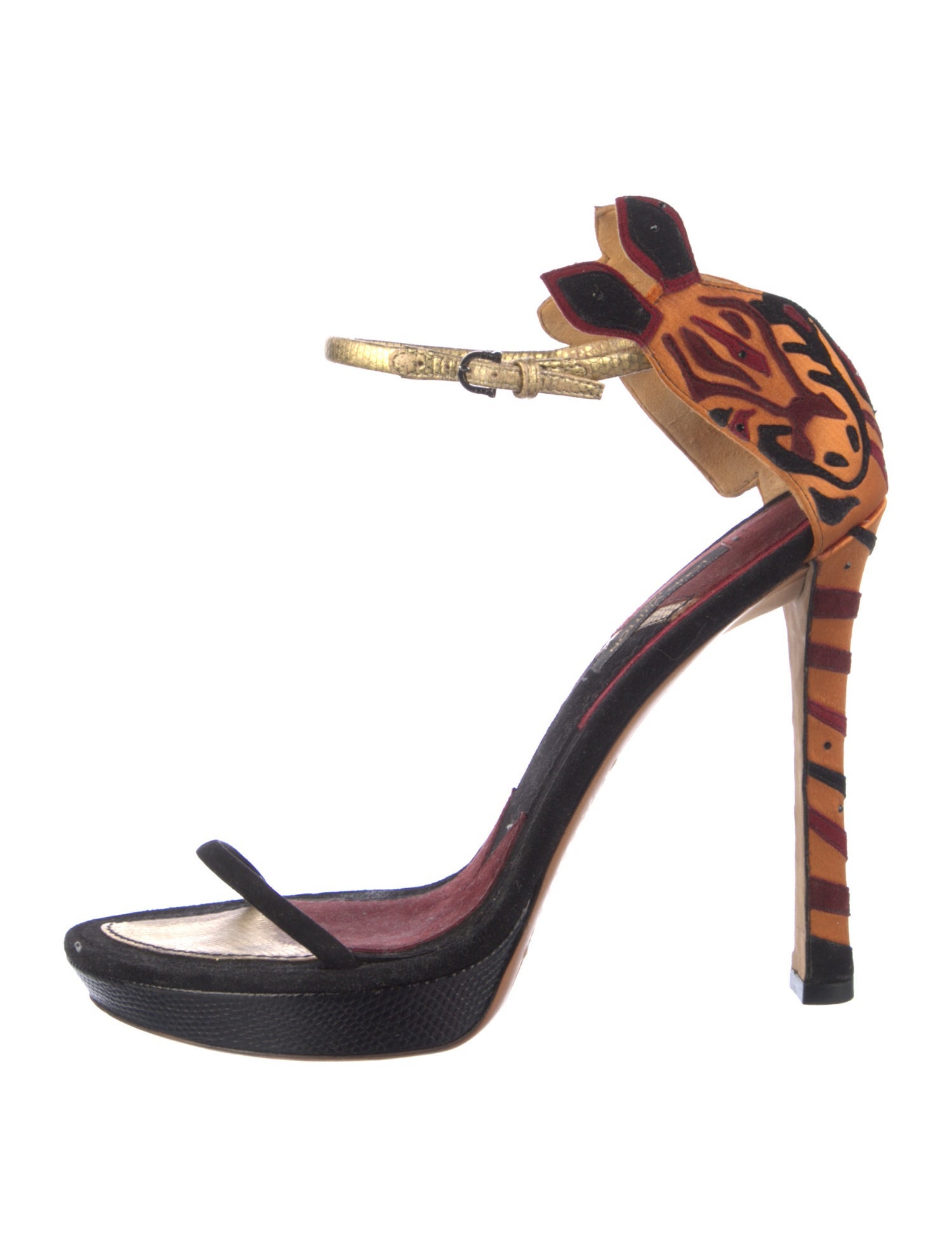 Louis Vuitton Suede Animal Print Sandals