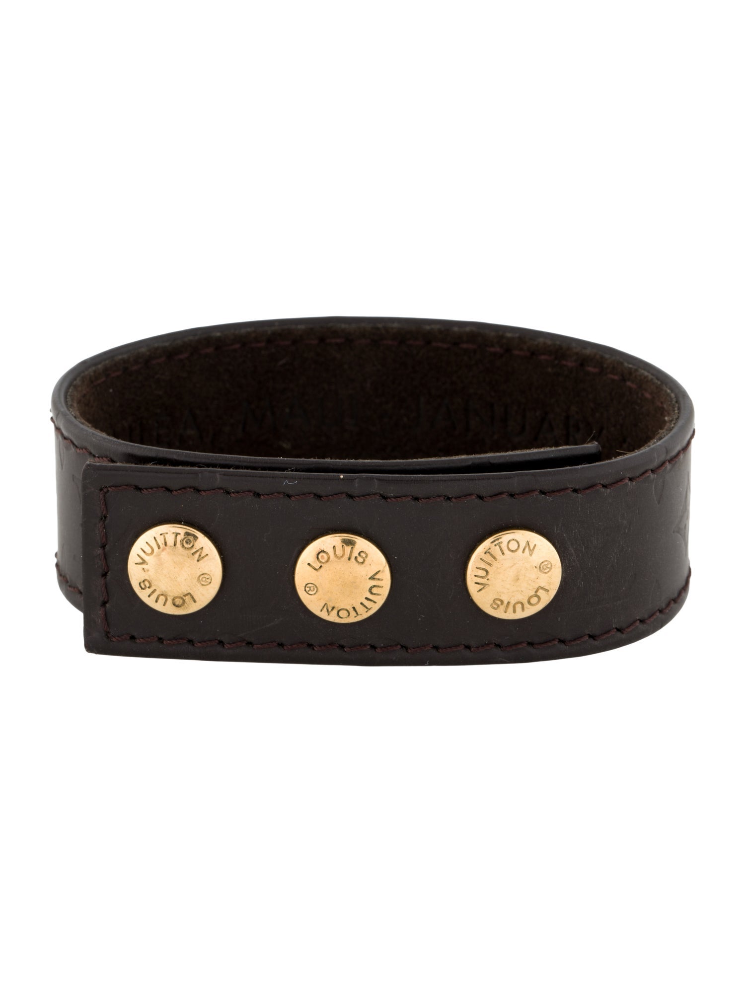 Louis Vuitton Leather Monogram Wrap Bracelet