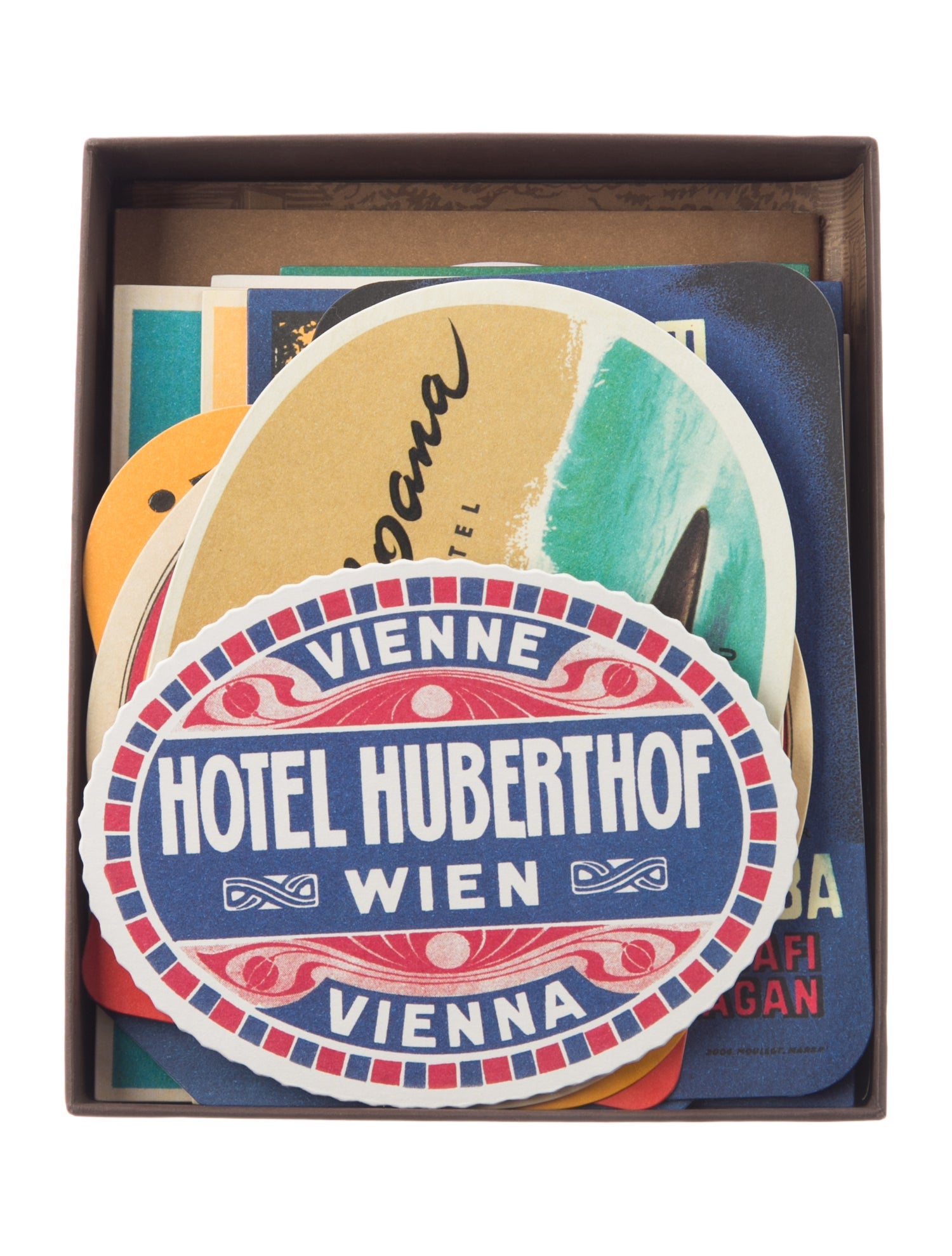 Louis Vuitton Louis Vuitton The Art of Travel Through Hotel Labels Postcards Set