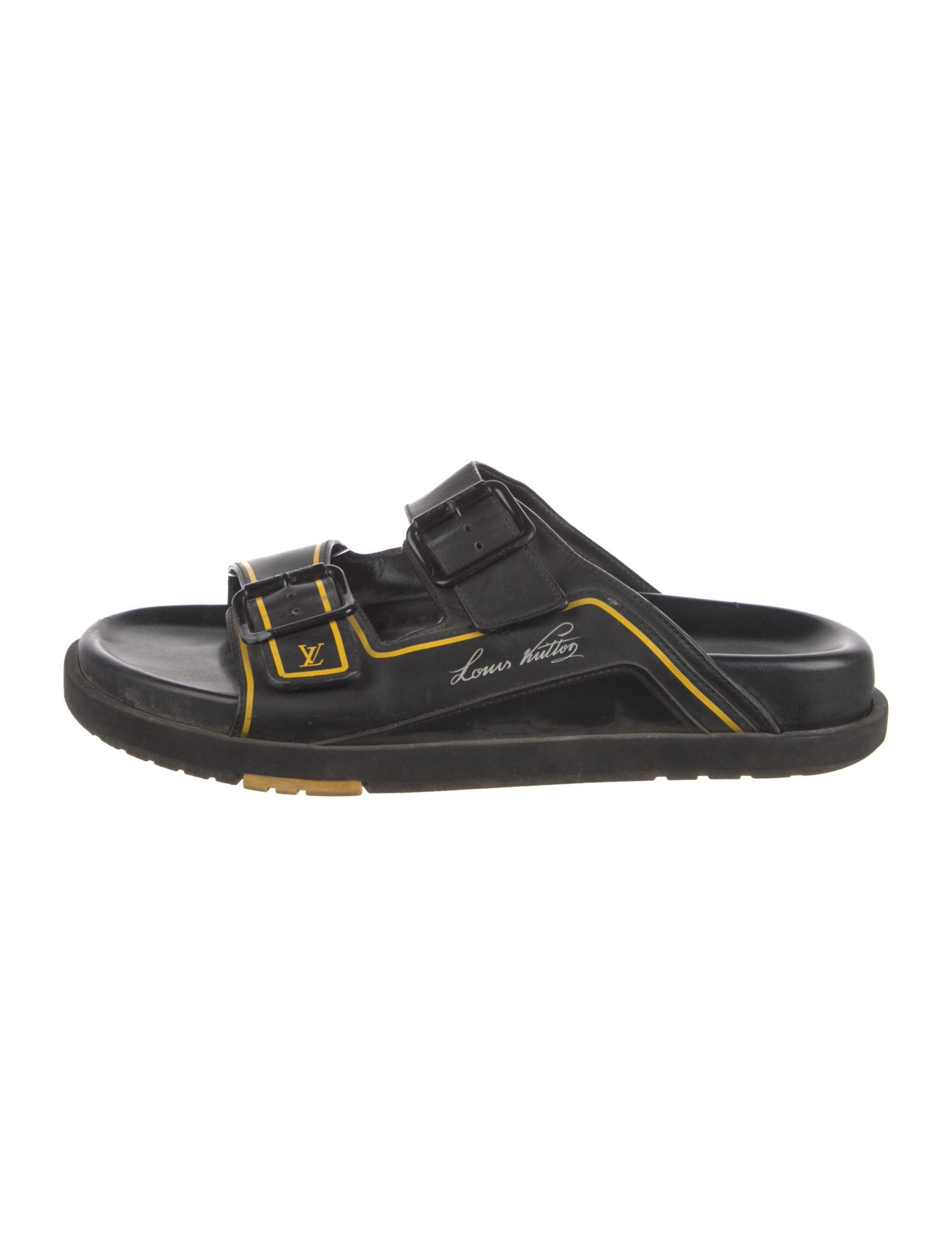 Louis Vuitton Leather Printed Slides