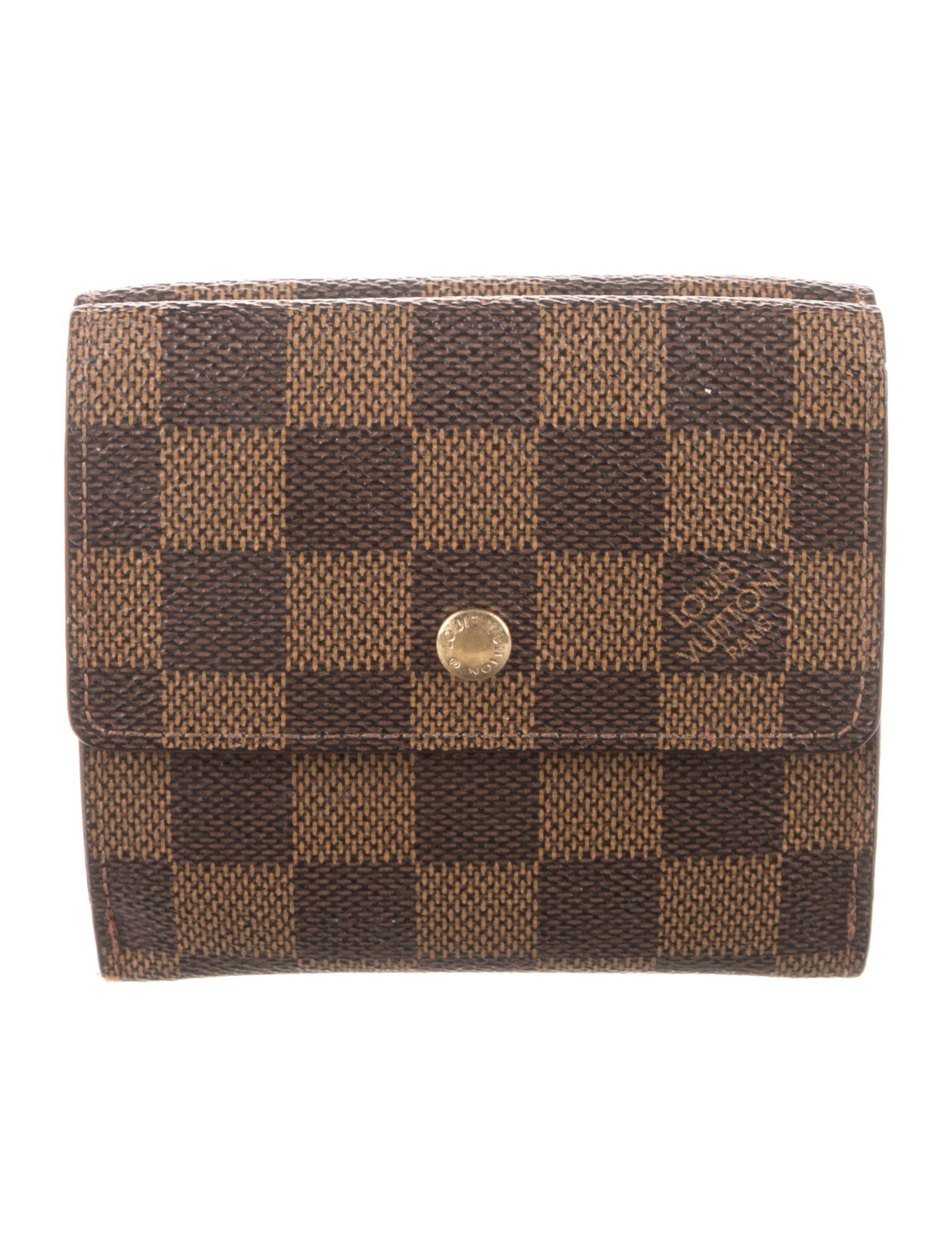 Louis Vuitton Damier Ebene Pattern Coated Canvas Elise Wallet