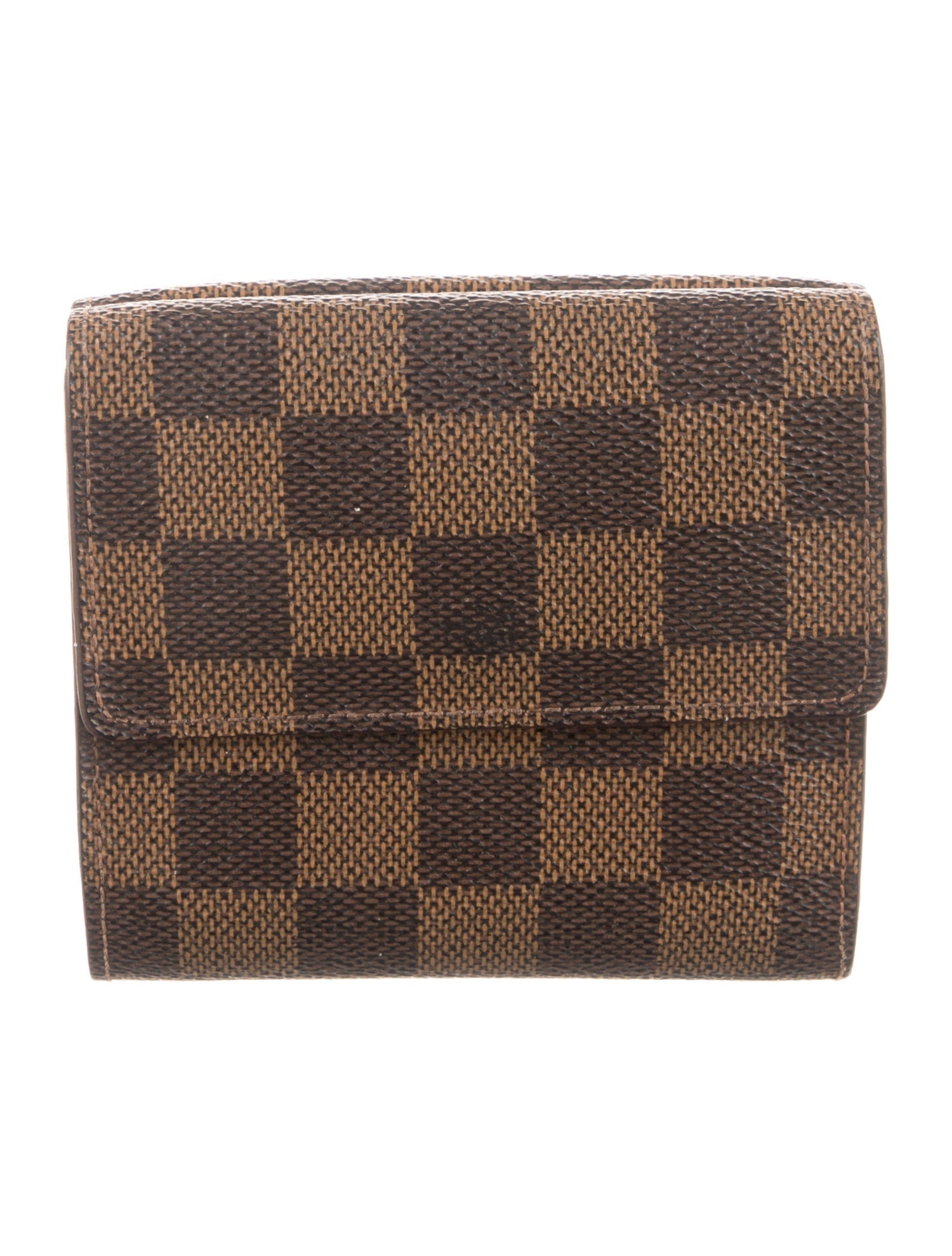 Louis Vuitton Damier Ebene Pattern Coated Canvas Elise Wallet