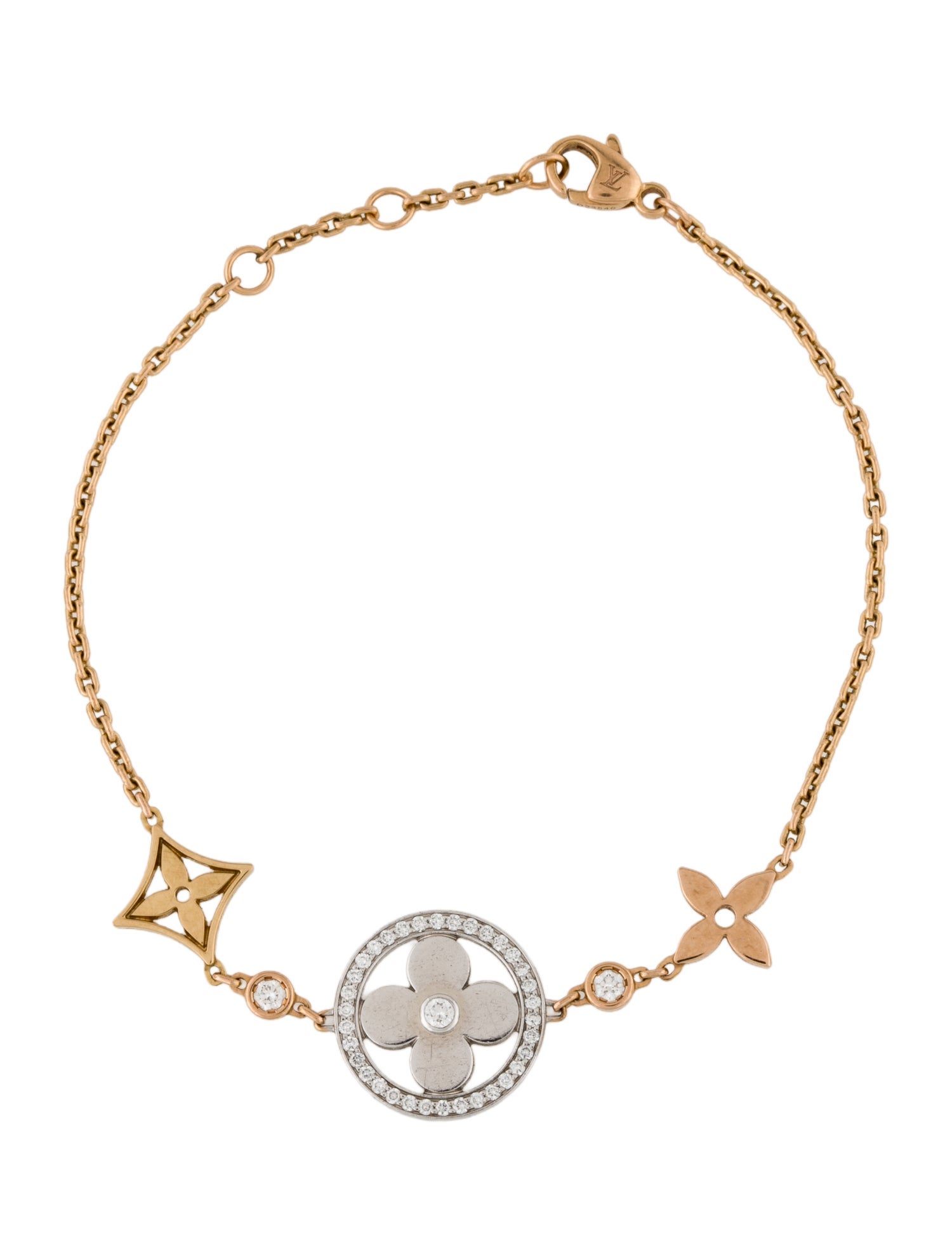 Louis Vuitton 18K Diamond Idylle Blossom XL Bracelet - Link