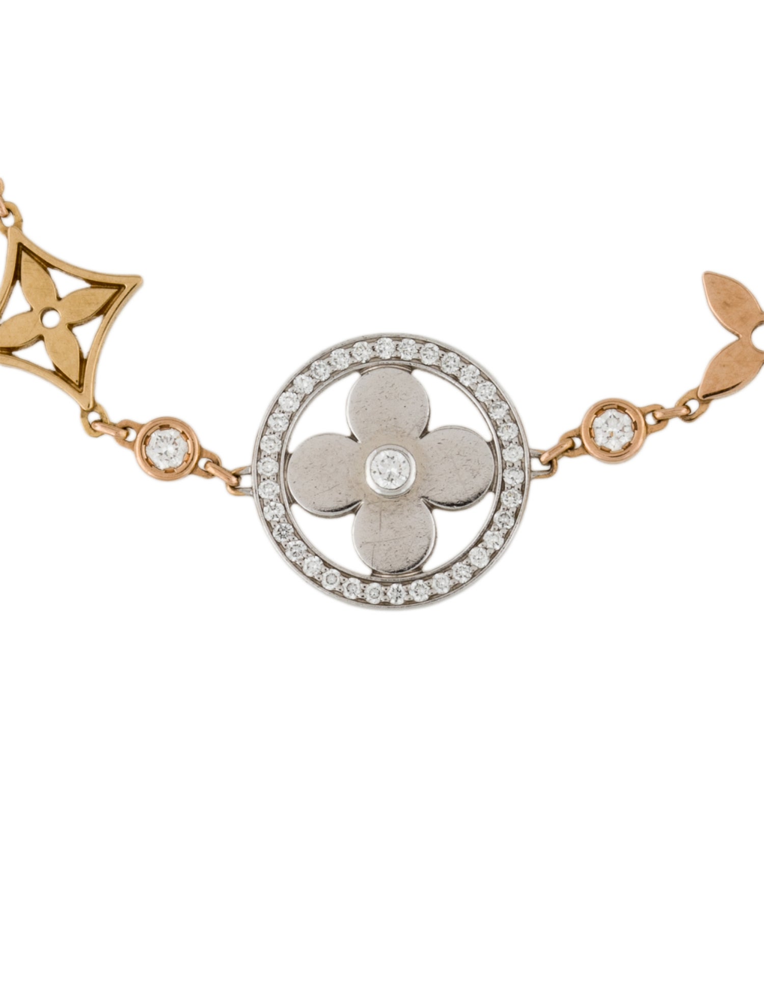 Louis Vuitton 18K Diamond Idylle Blossom XL Bracelet - Link