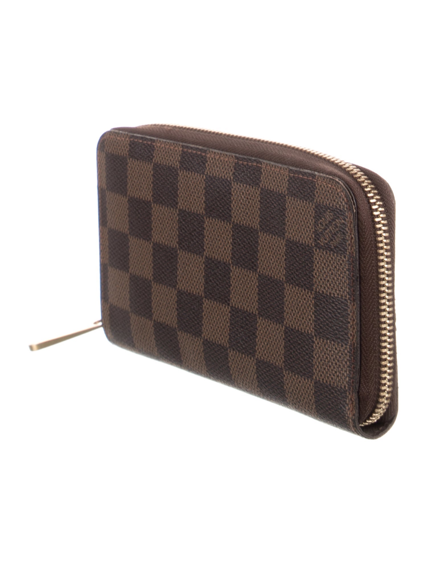 Louis Vuitton Damier Ebene Pattern Coated Canvas Zippy Organizer Wallet