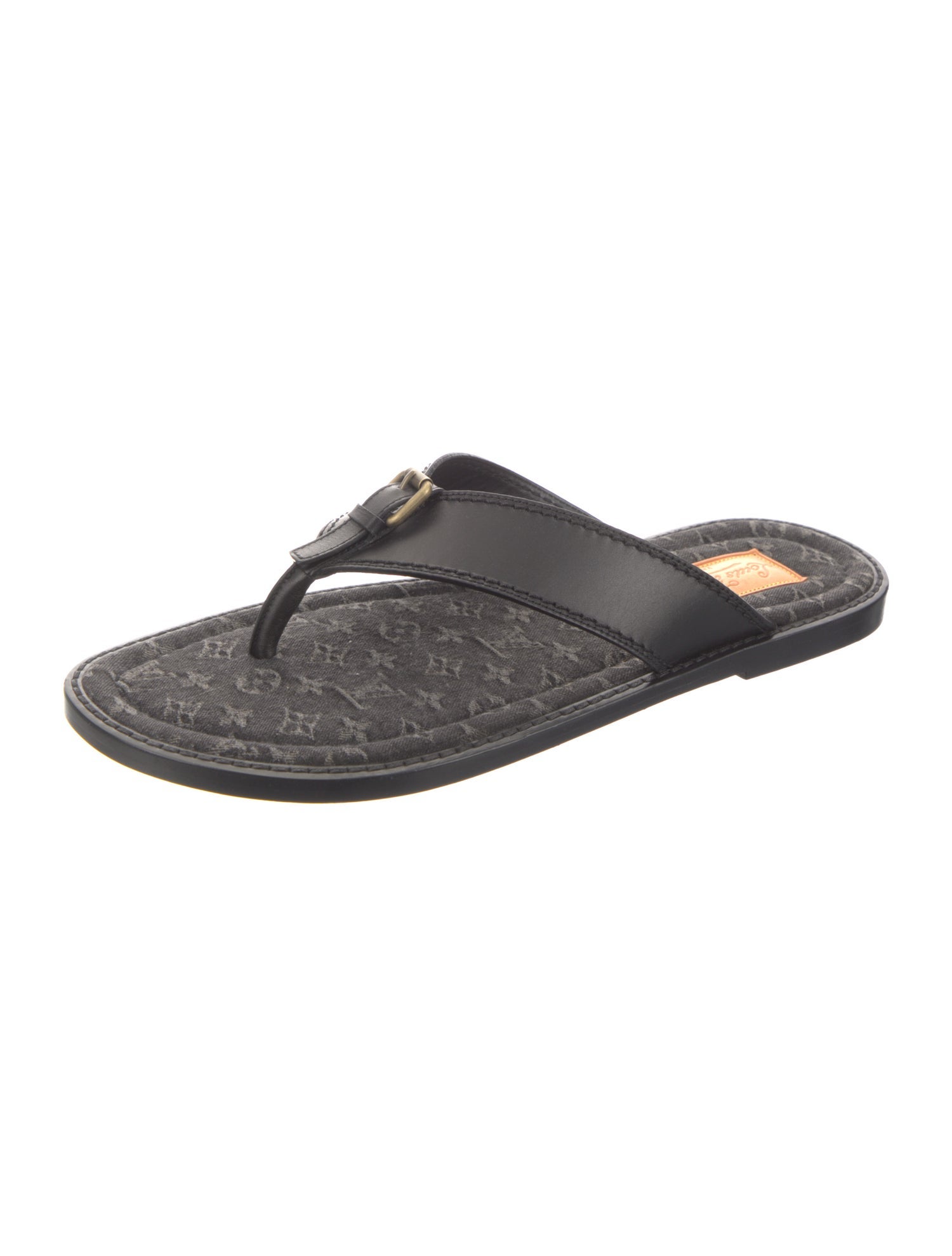 Louis Vuitton LV Monogram Leather Flip Flops