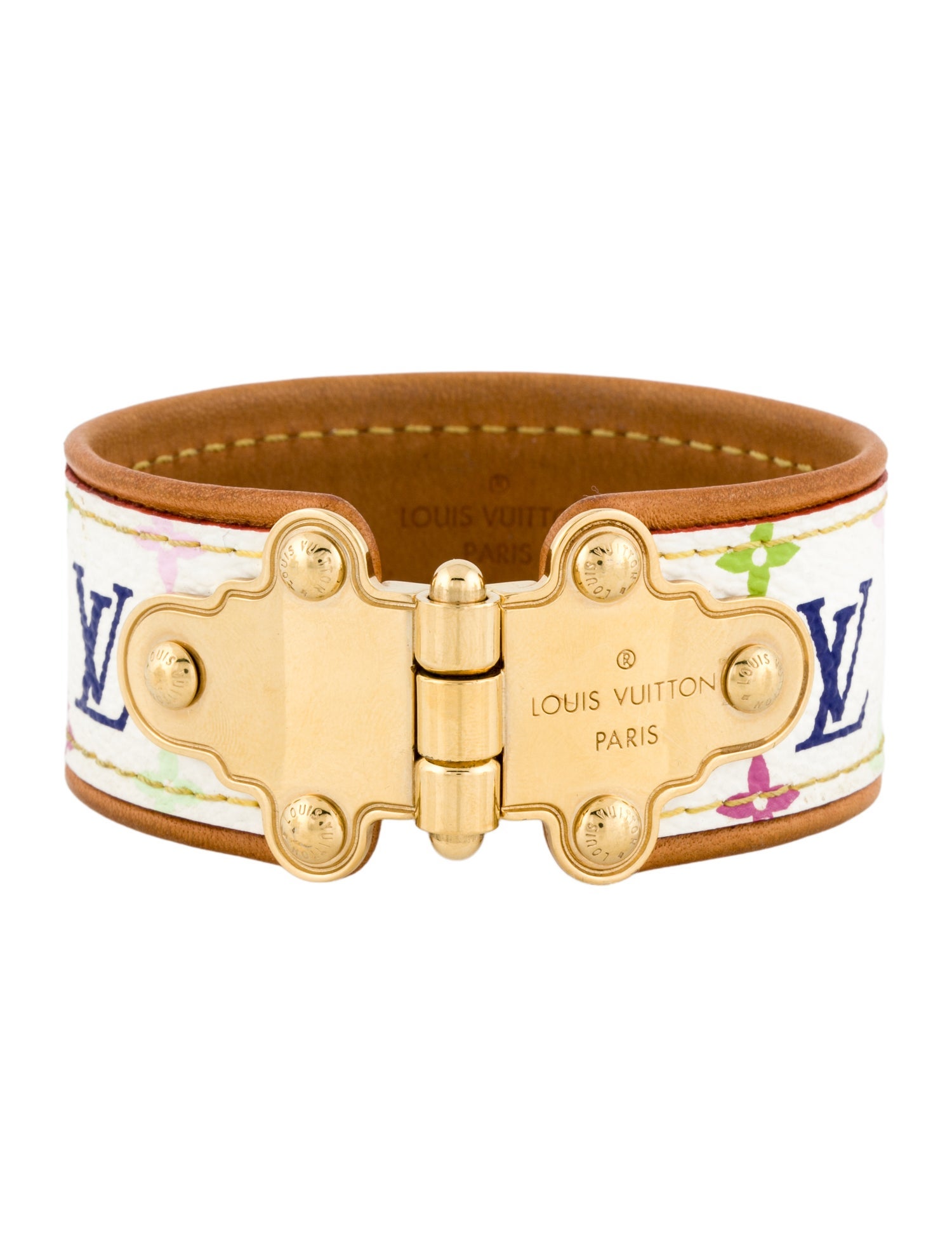 Louis Vuitton Leather Monogram Save It Bracelet