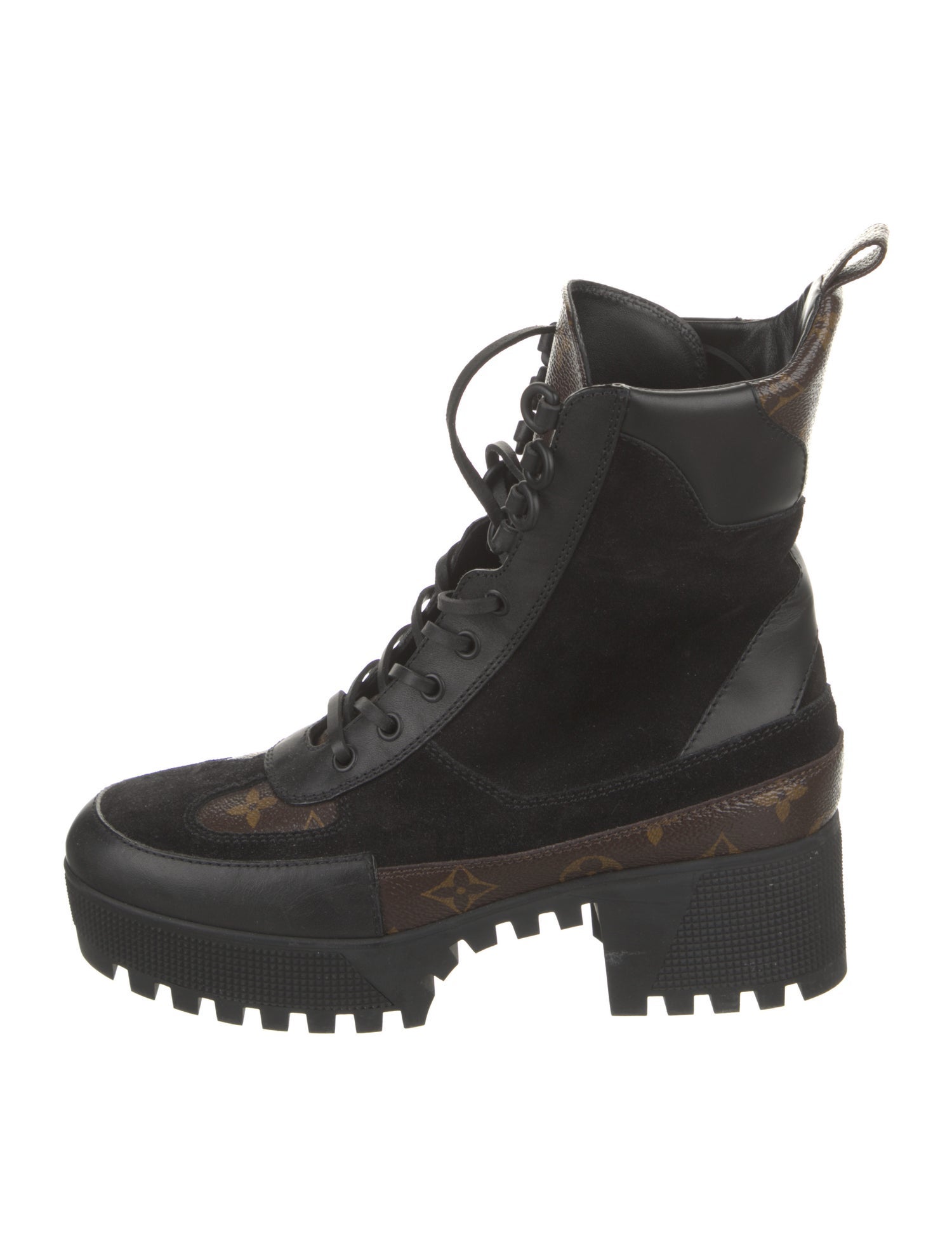 Louis Vuitton LV Monogram Suede Combat Boots