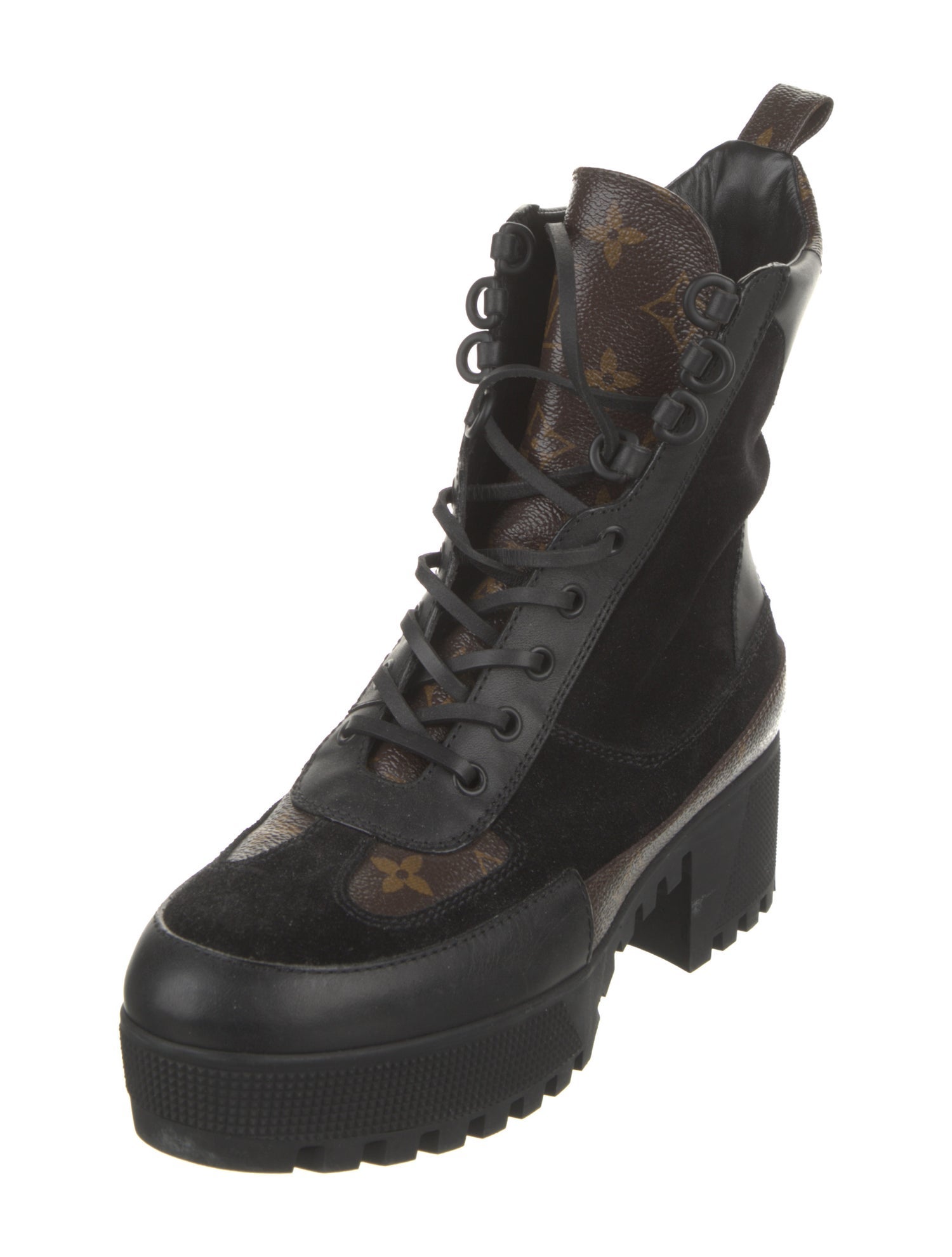 Louis Vuitton LV Monogram Suede Combat Boots