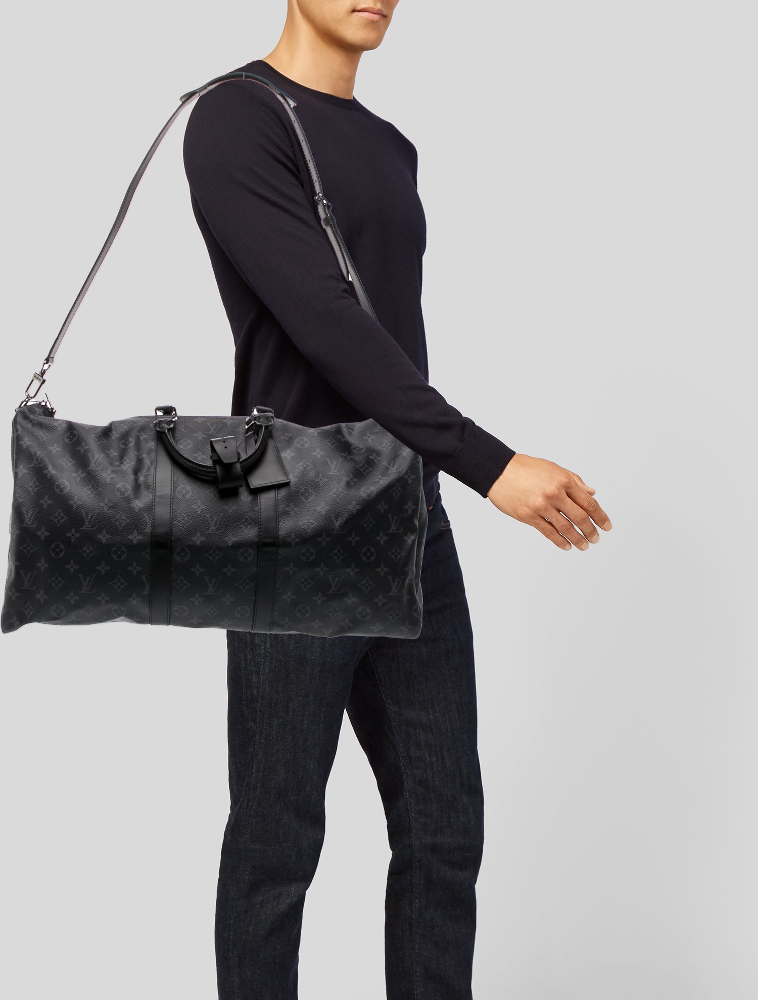 Louis Vuitton Leather Keepall Bandouliere 55
